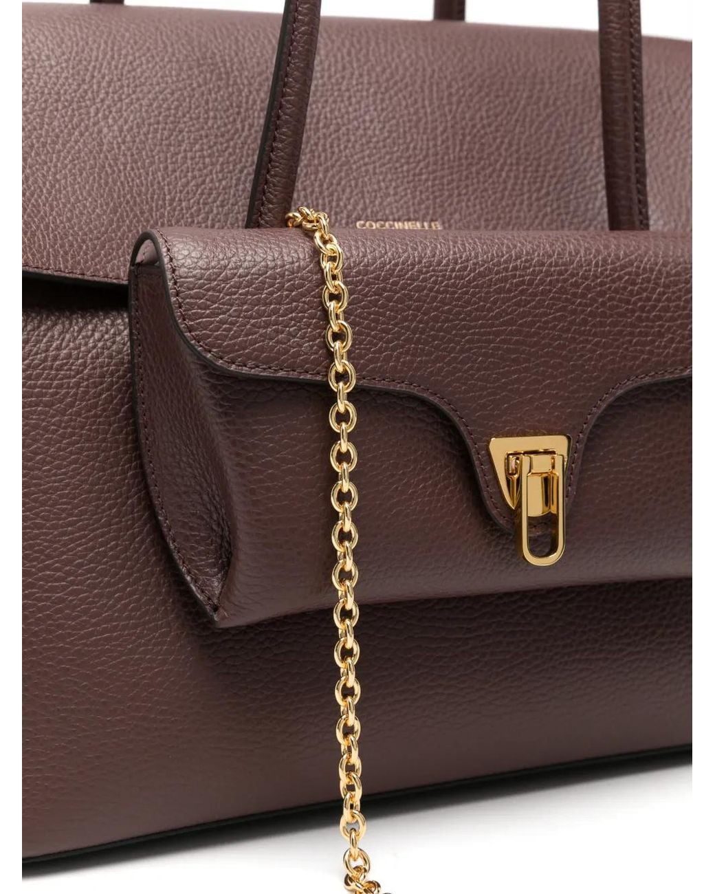 Coccinelle Brown Sac Porté Épaule En Cuir À Détail De Logo