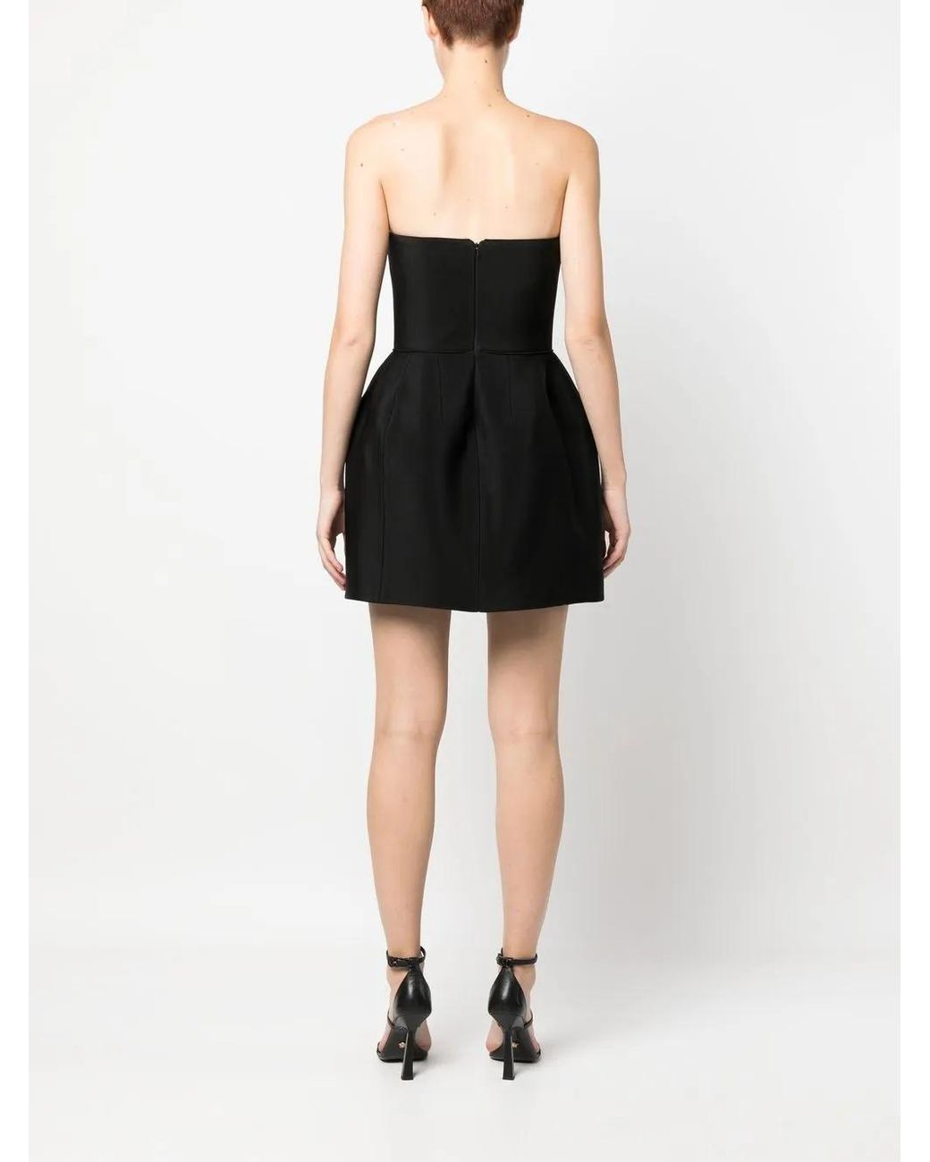 Philipp Plein Black Strapless Silk Mini Dress