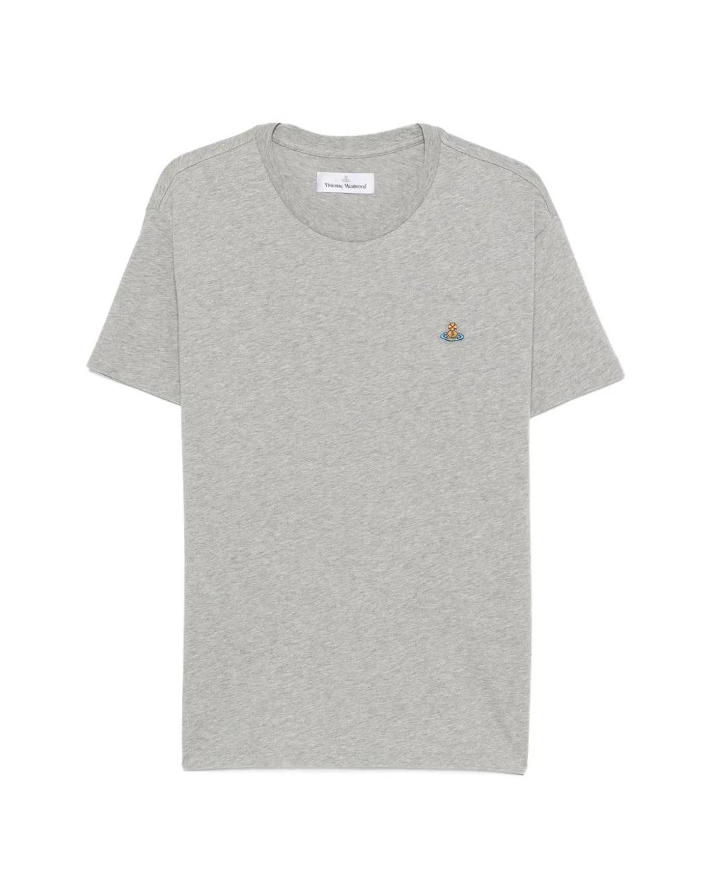 Vivienne Westwood Gray Orb-Embroidered T-Shirt for men