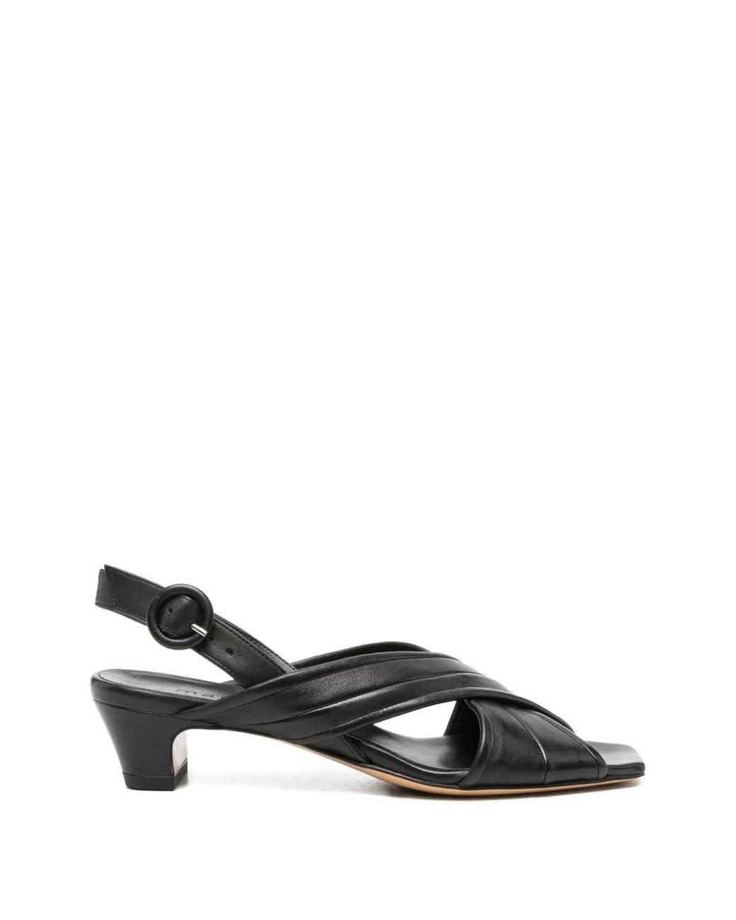 Mara Bini Black Crisscross-Strap Sandals