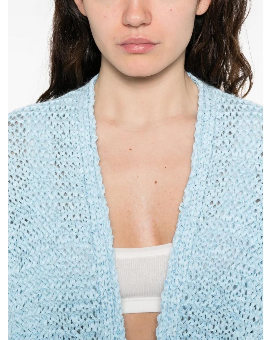 Forte_forte Blue Open-Front Cardigan