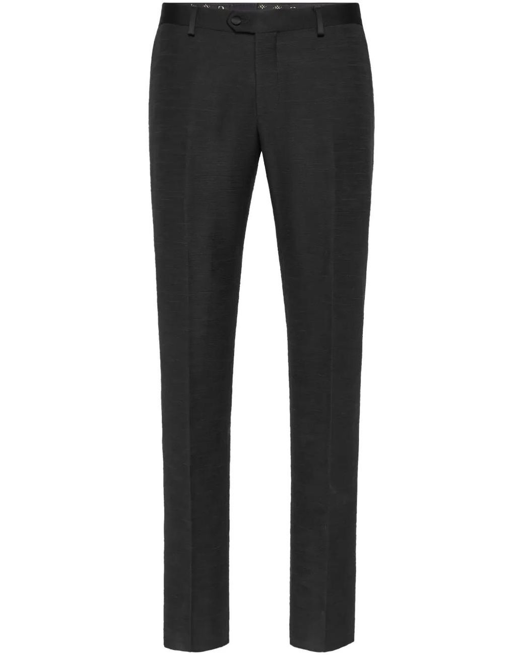 Billionaire Black Pressed-Crease Trousers for men