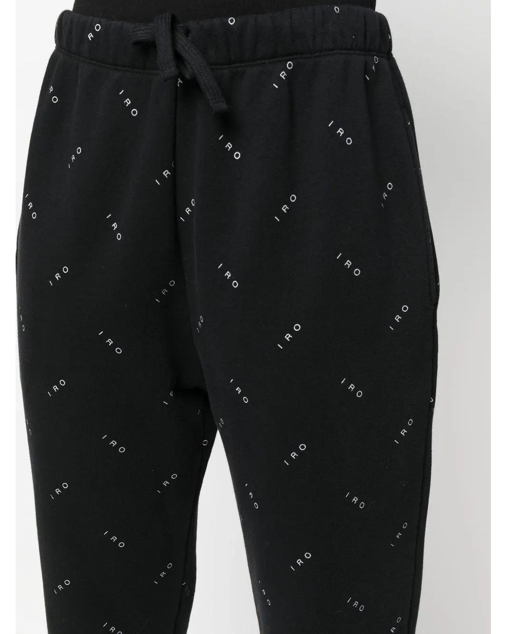 IRO Black Ozalee Logo-Print Track Pants