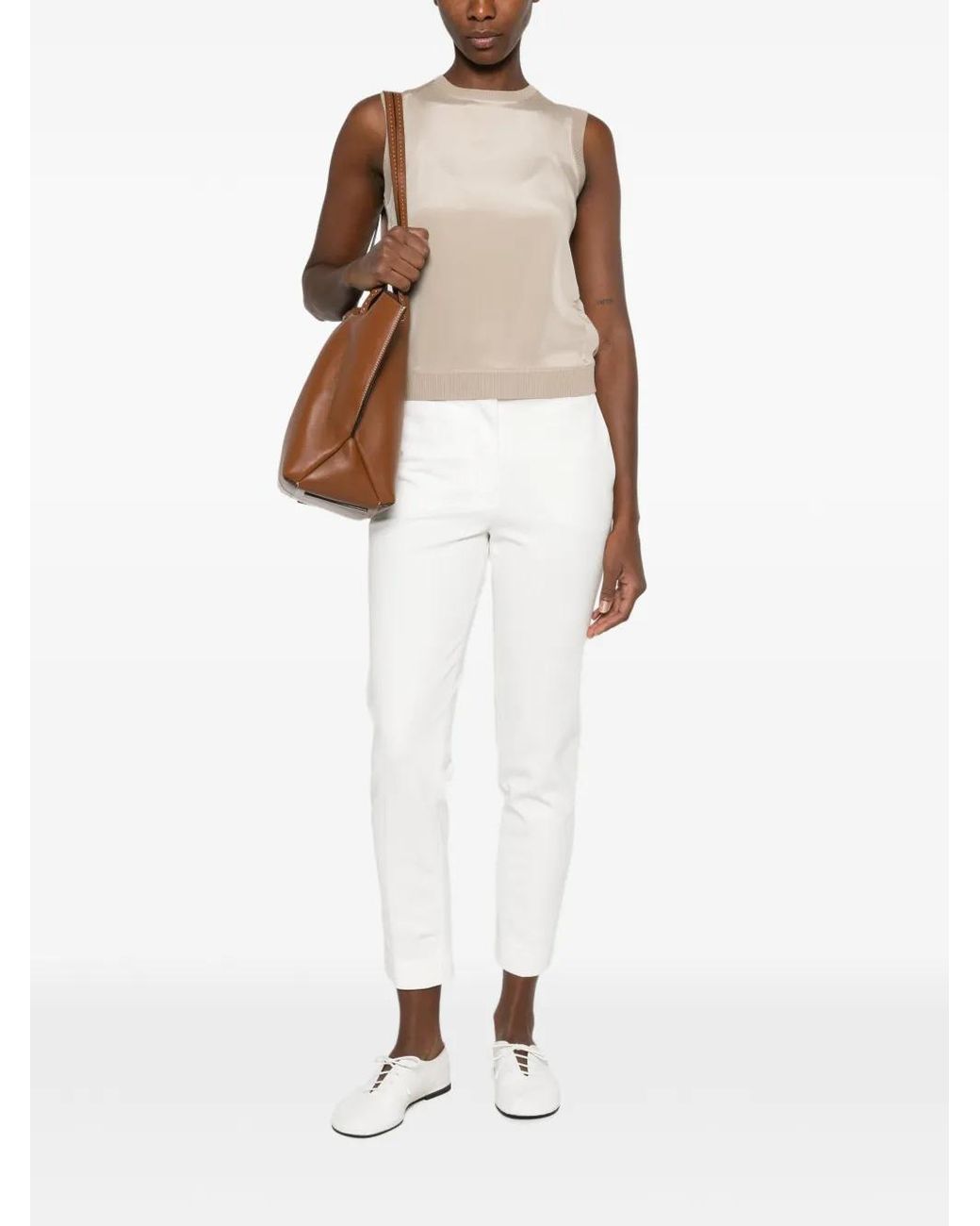 Max Mara White Pegno Trousers