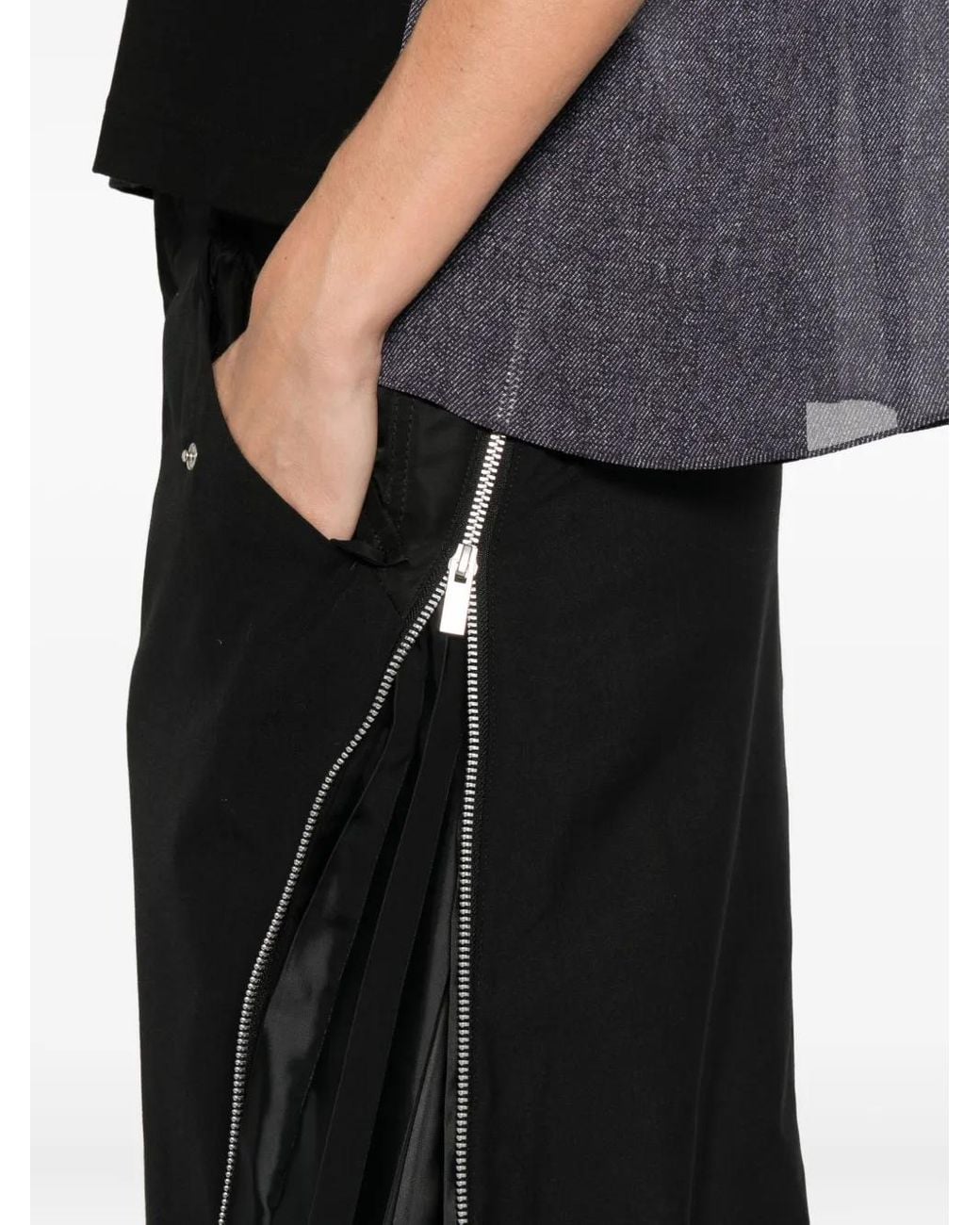 Sacai Black Mixed Cargo Skirt