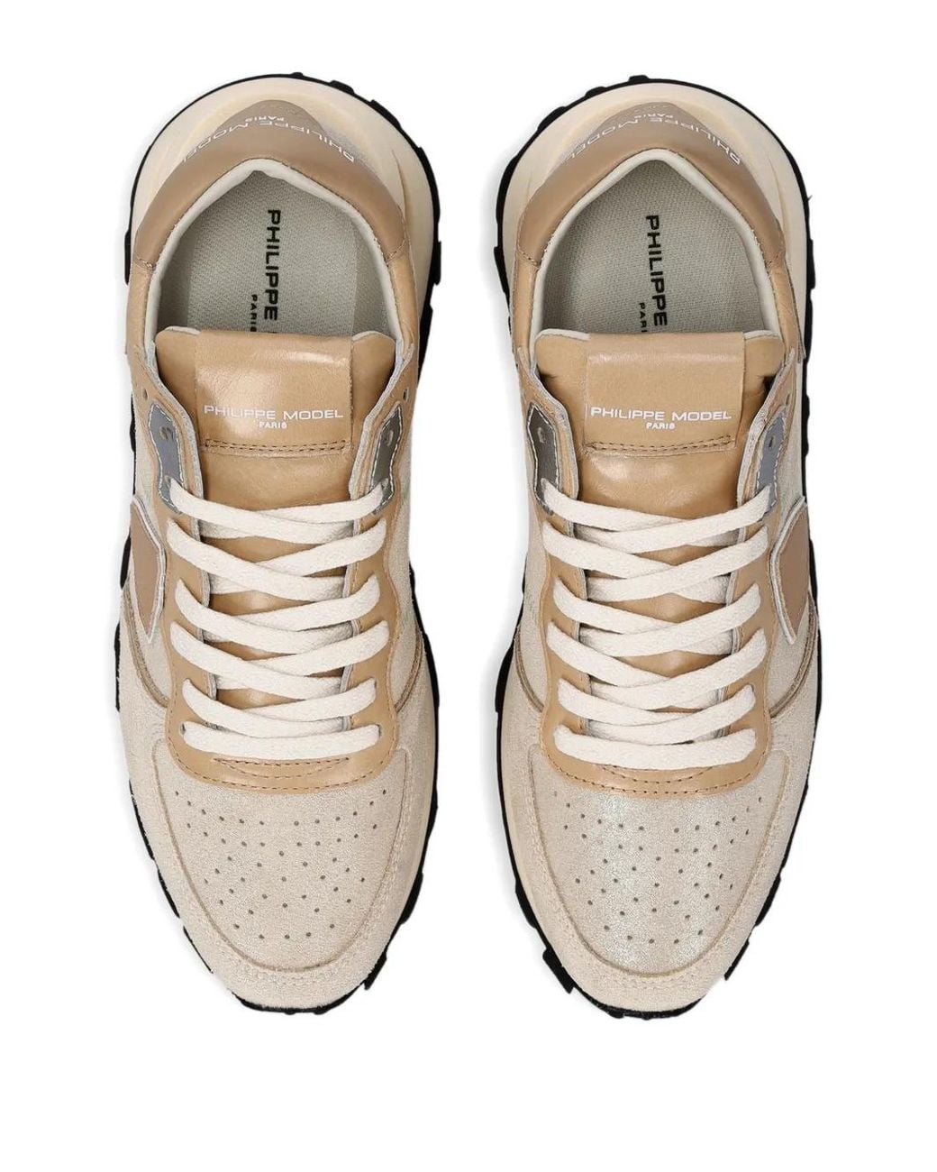 Philippe Model White Triangle Panelled Trainers