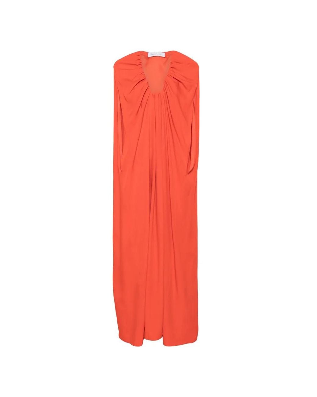 Raquel Diniz Red New Emilia Draped Halterneck Maxi Dress