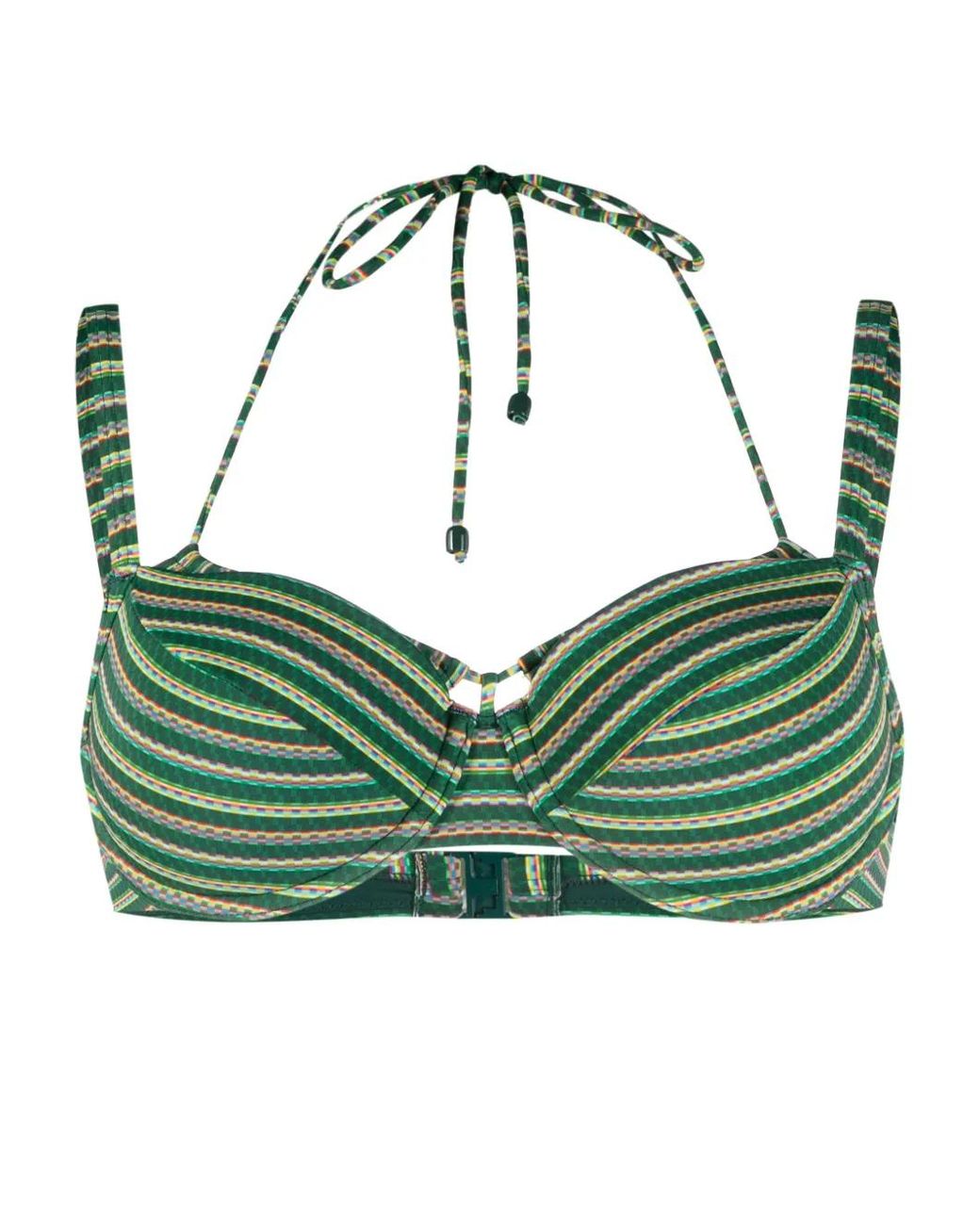 Marlies Dekkers Green Holi Vintage Striped Bikini Top