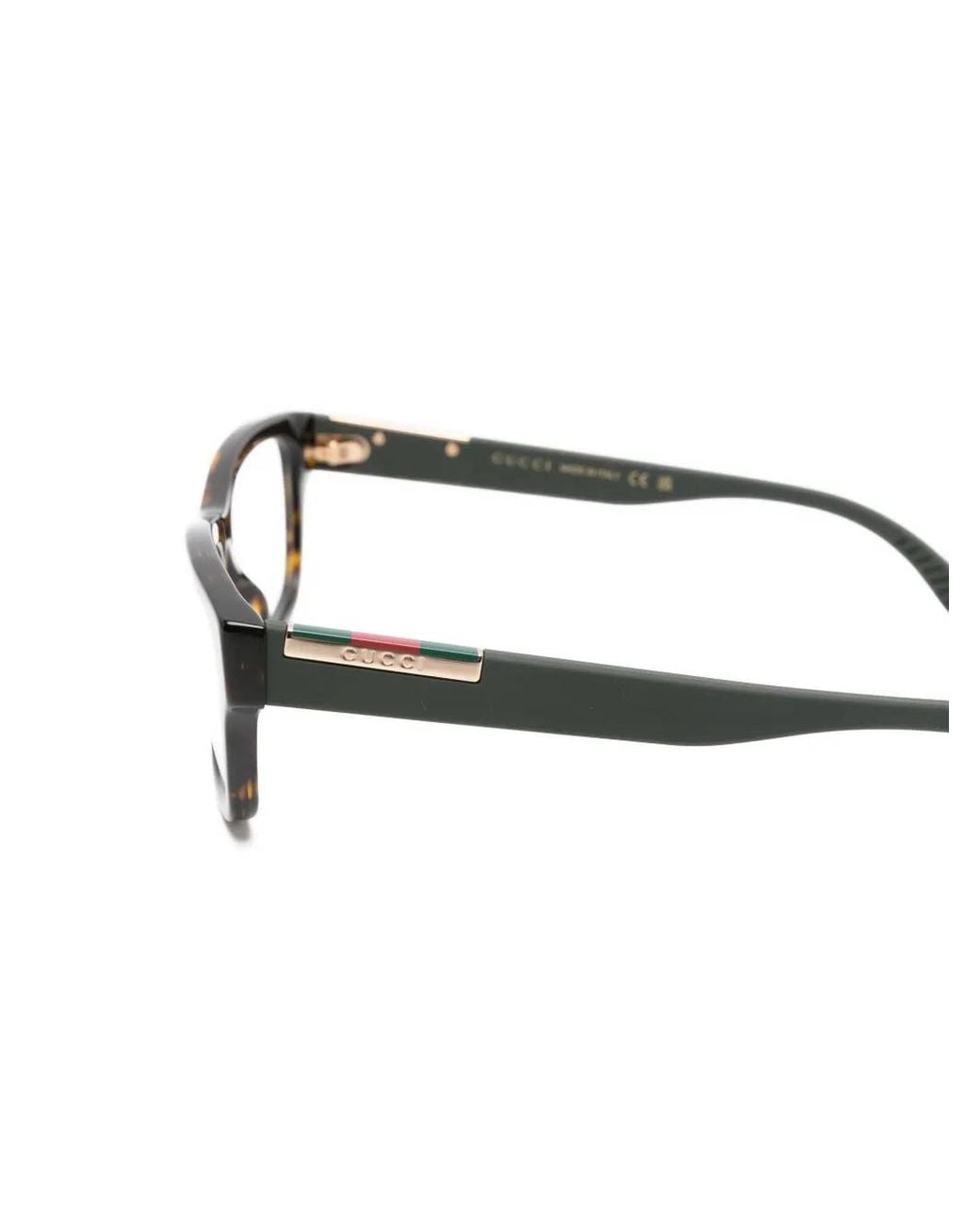 Gucci Brown Rectangle-Frame Glasses