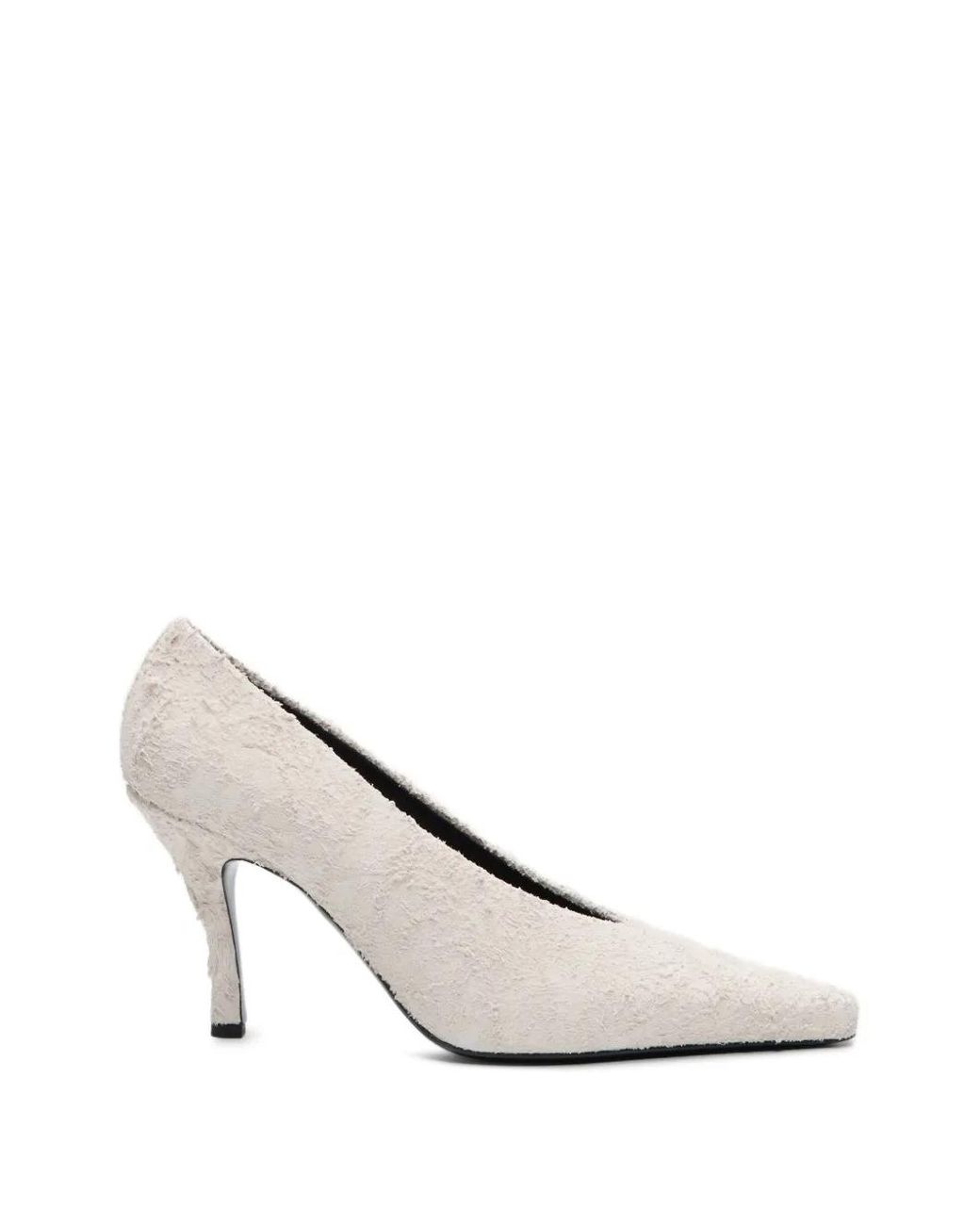 Loulou de Saison White Faye Distressed Leather Pumps