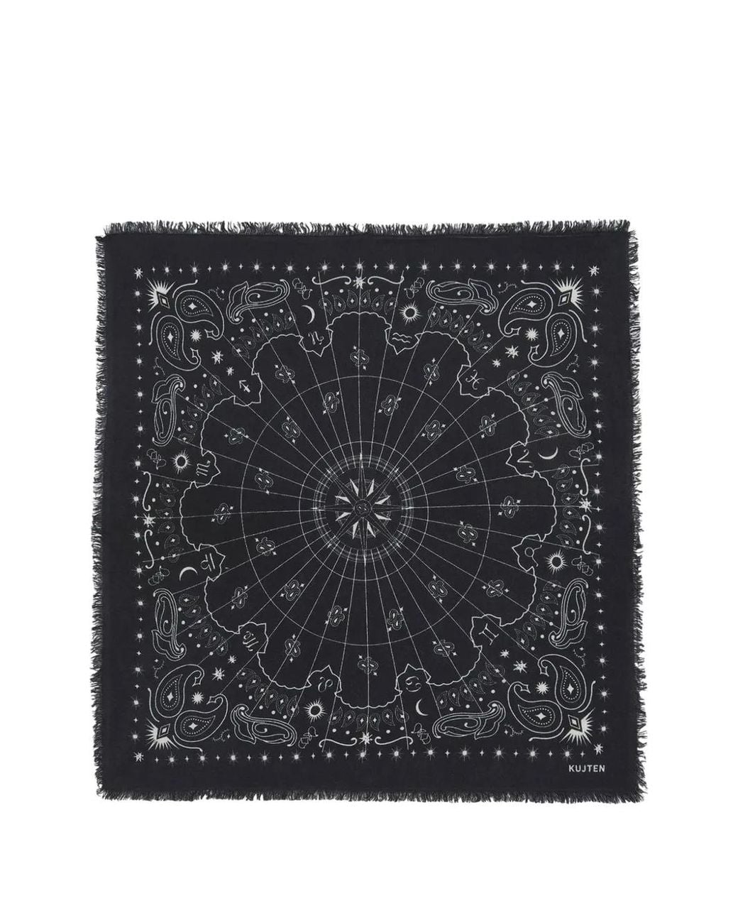 Kujten Black Large Hachiko Astro Bandana Scarf