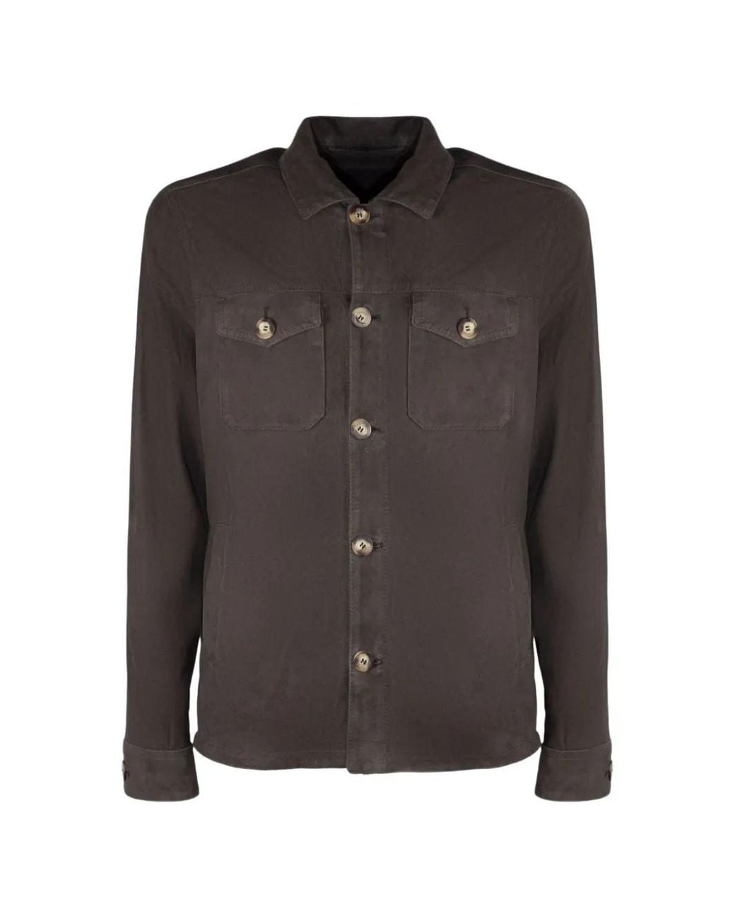Volfagli Black Urano Suede Shirt Jacket for men