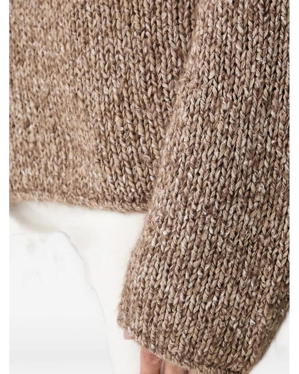 Marc O' Polo Brown Pull En Maille Épaisse Et Col Montant