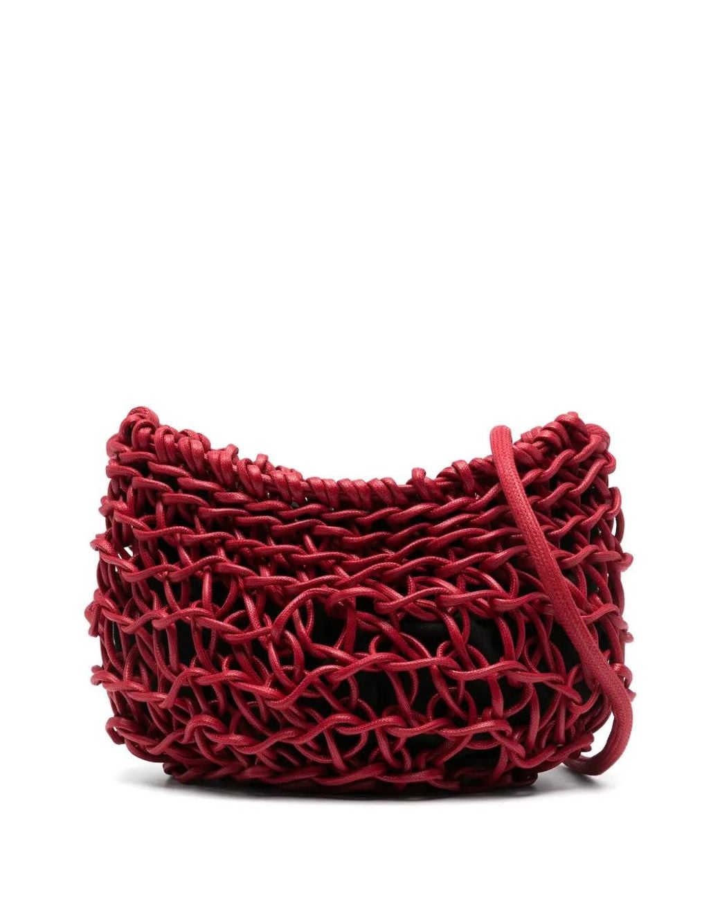 Alienina Red Cecilia Woven Shoulder Bag