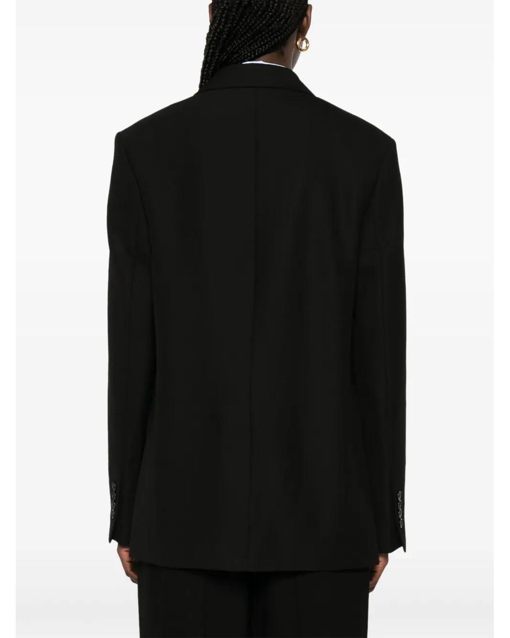 Totême  Black Wool Blend Single-Breasted Blazer Jacket