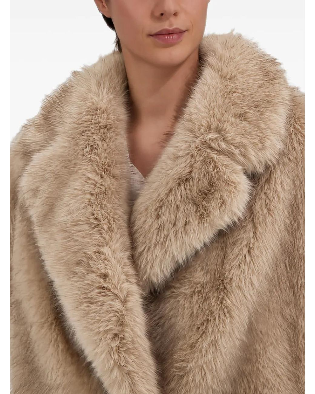 Herno Natural Faux-Fur Short-Sleeve Jacket