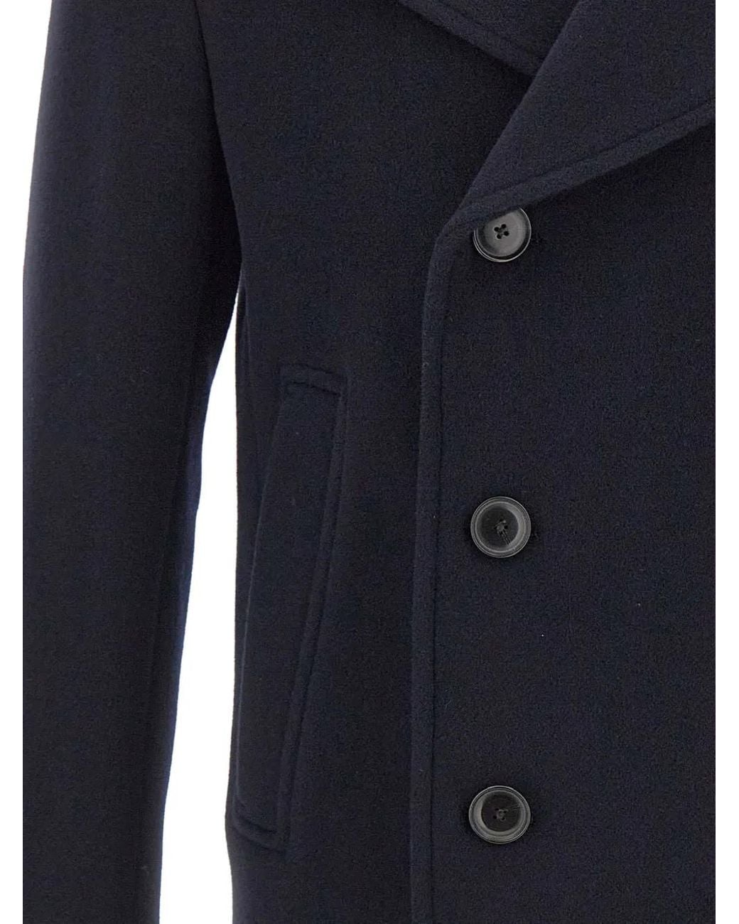 Boss Blue Slim-Fit Double-Breasted Short Coat for men