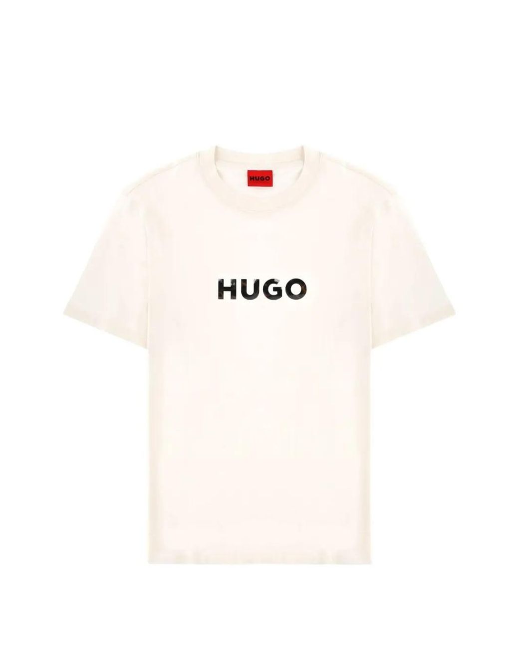 HUGO Natural Logo-Print Cotton T-Shirt for men
