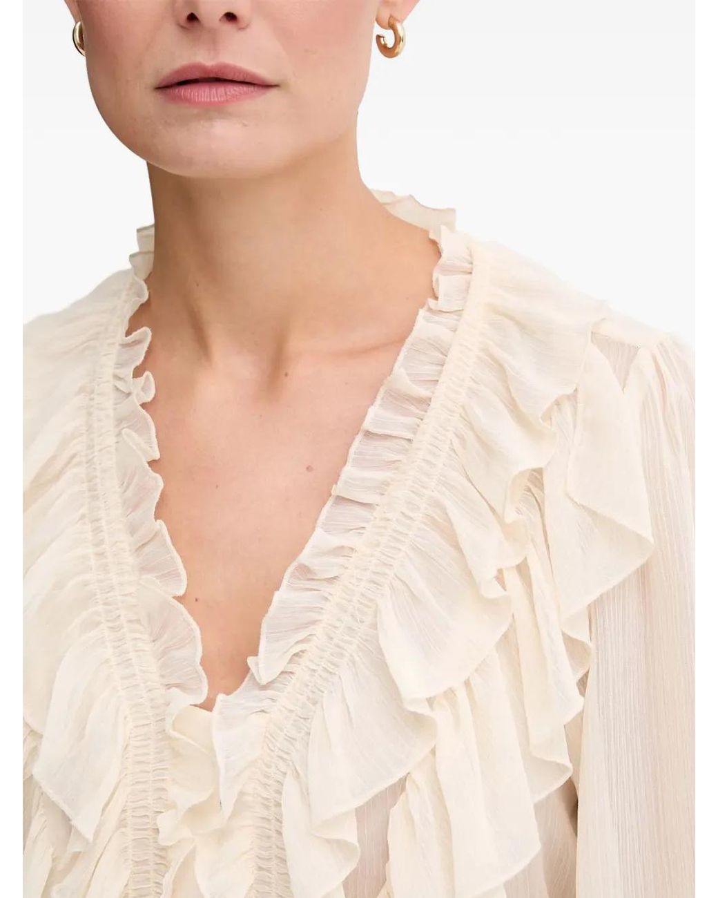 Morgan Blouse Met Ruches in het White