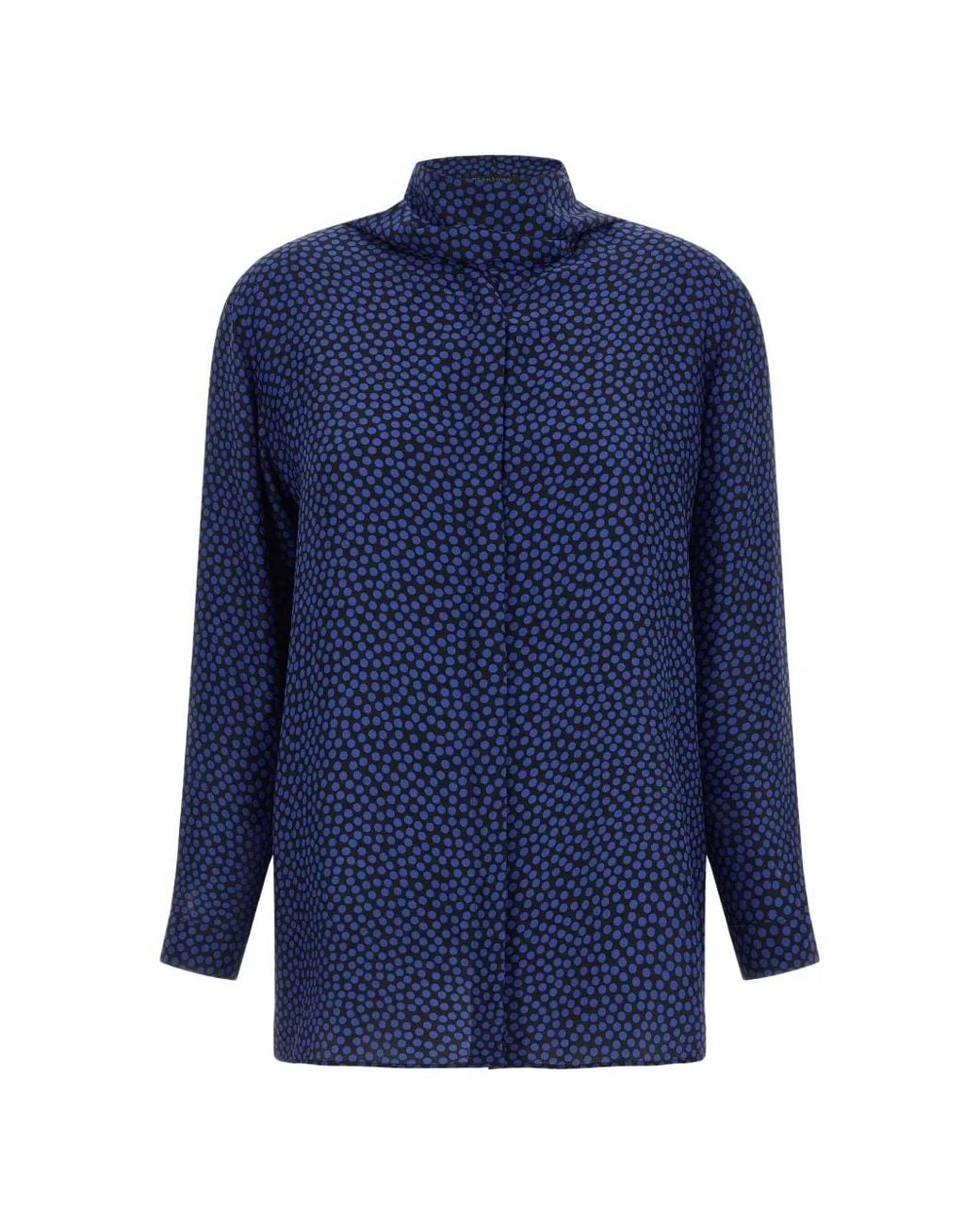 Gianluca Capannolo Blue Katherine Polka-Dot Silk Shirt