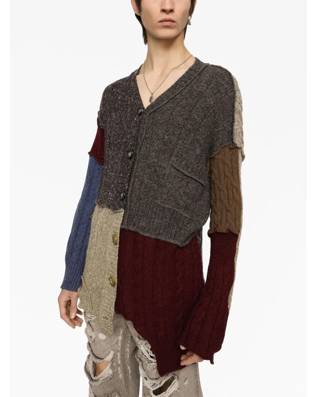 Cardigan À Design Patchwork Dolce & Gabbana pour homme en coloris Brown