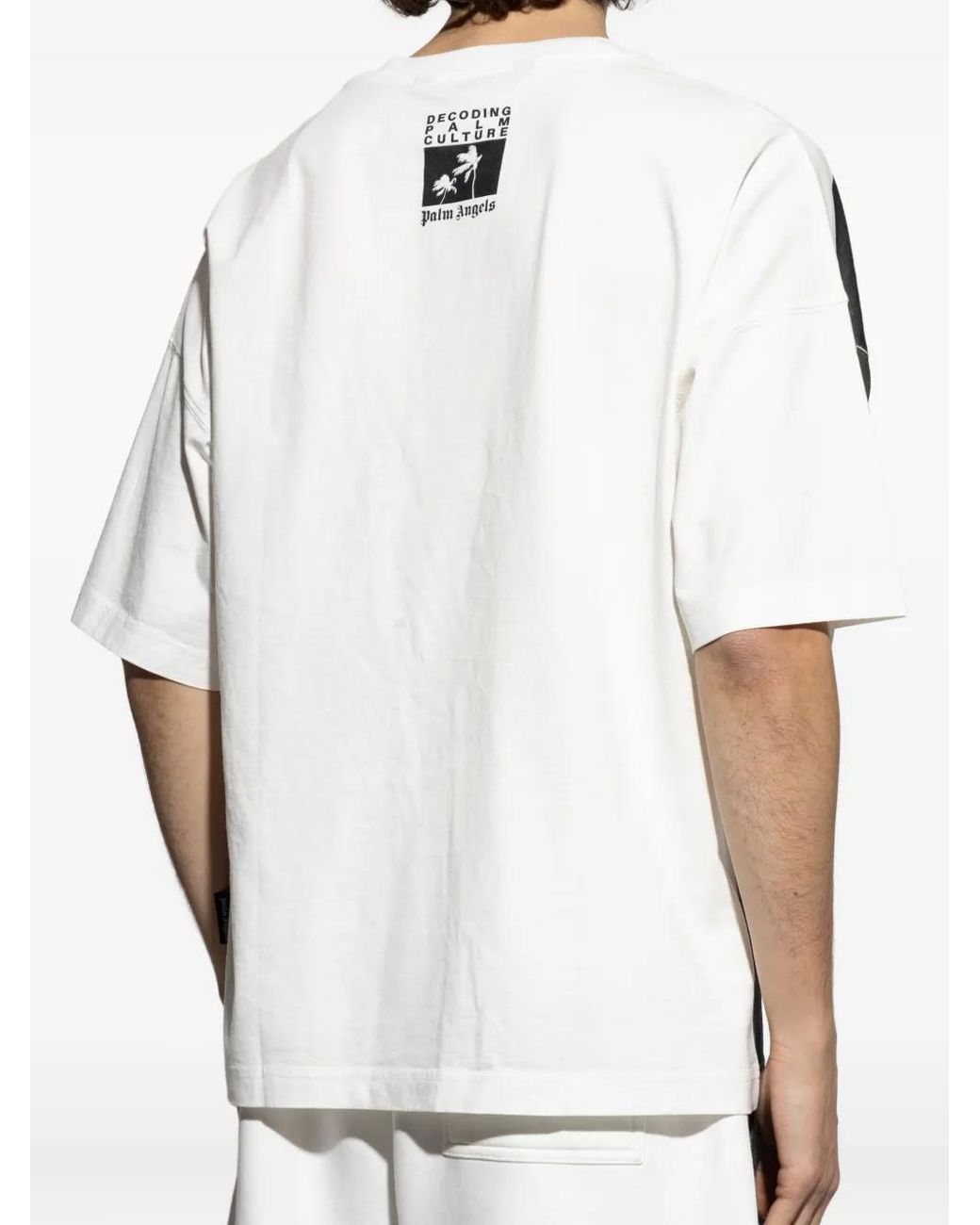 Palm Angels Black Palm-Tree Print T-Shirt for men