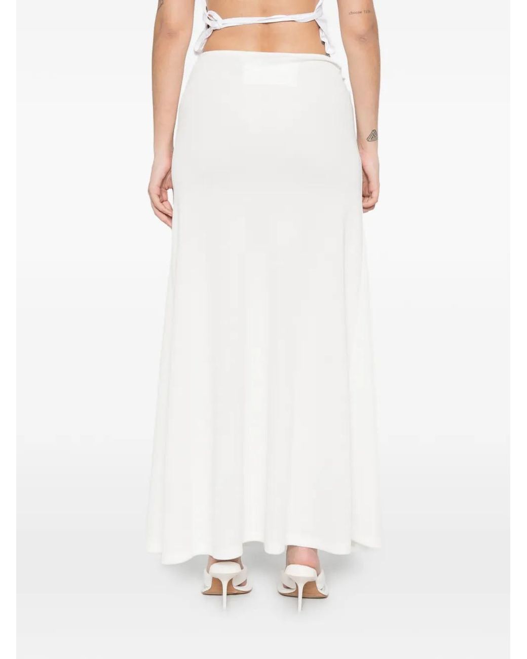 Christopher Esber White Occhio Crystal-Embellished Skirt