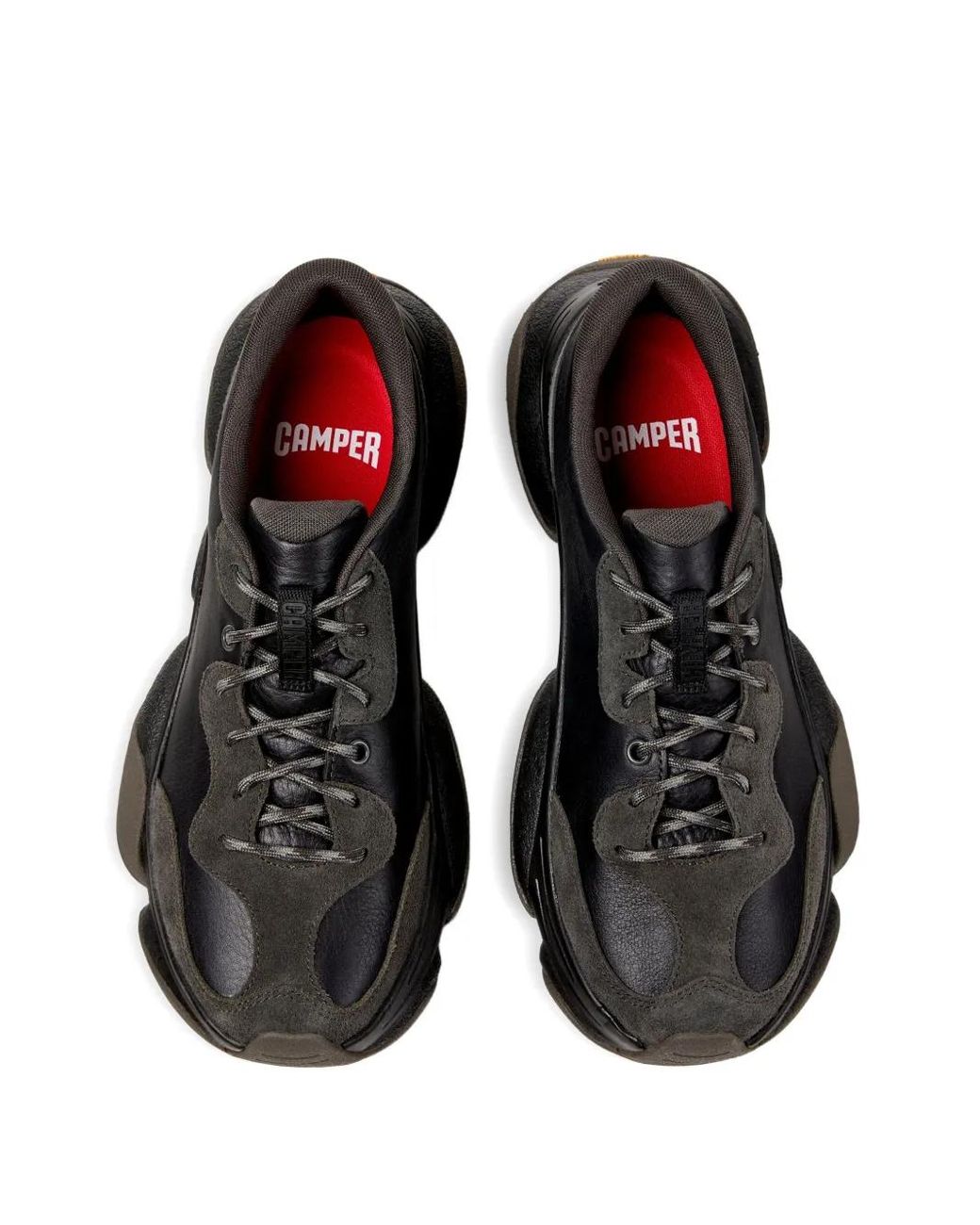 Camper Black Karst 2 Leather Suede Sneakers for men