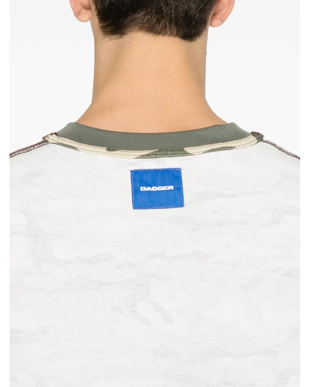 DAGGER White Camouflage-Pattern Long-Sleeve T-Shirt for men