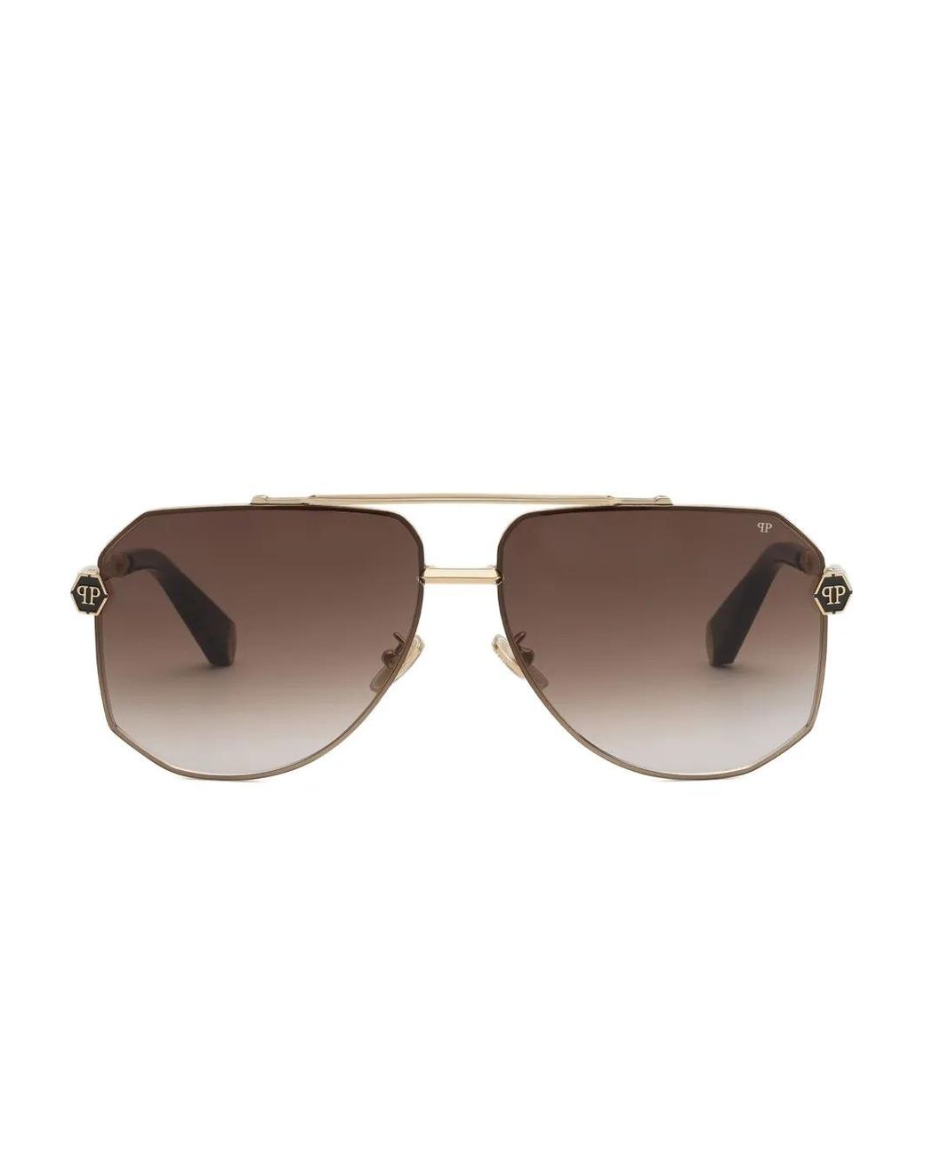 Philipp Plein Brown Geometric-Frame Sunglasses for men