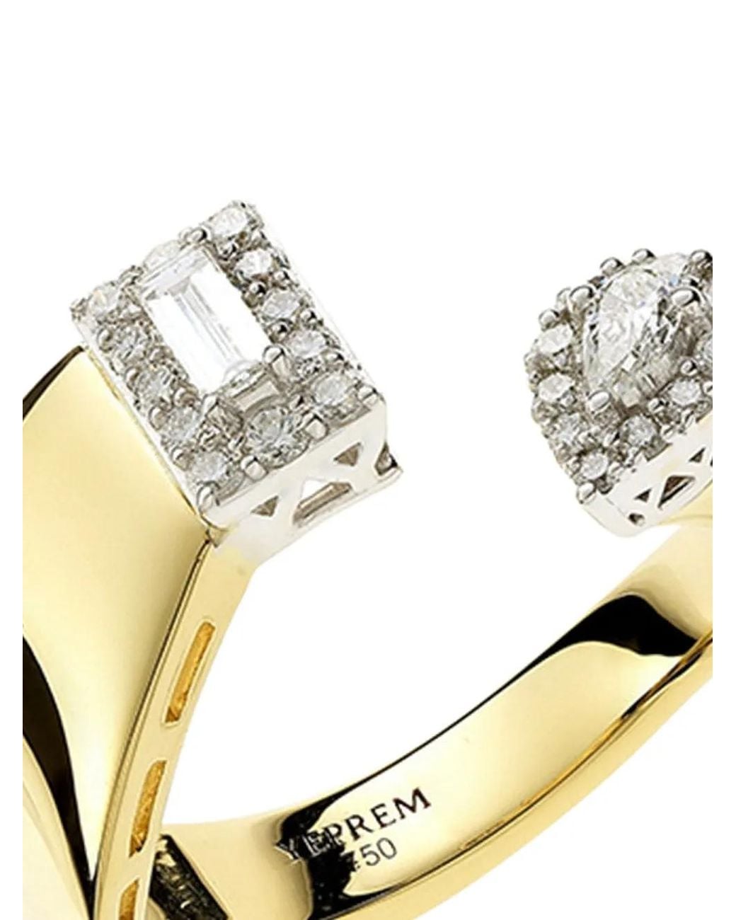 YEPREM Metallic Strada Diamond Stackable Ring