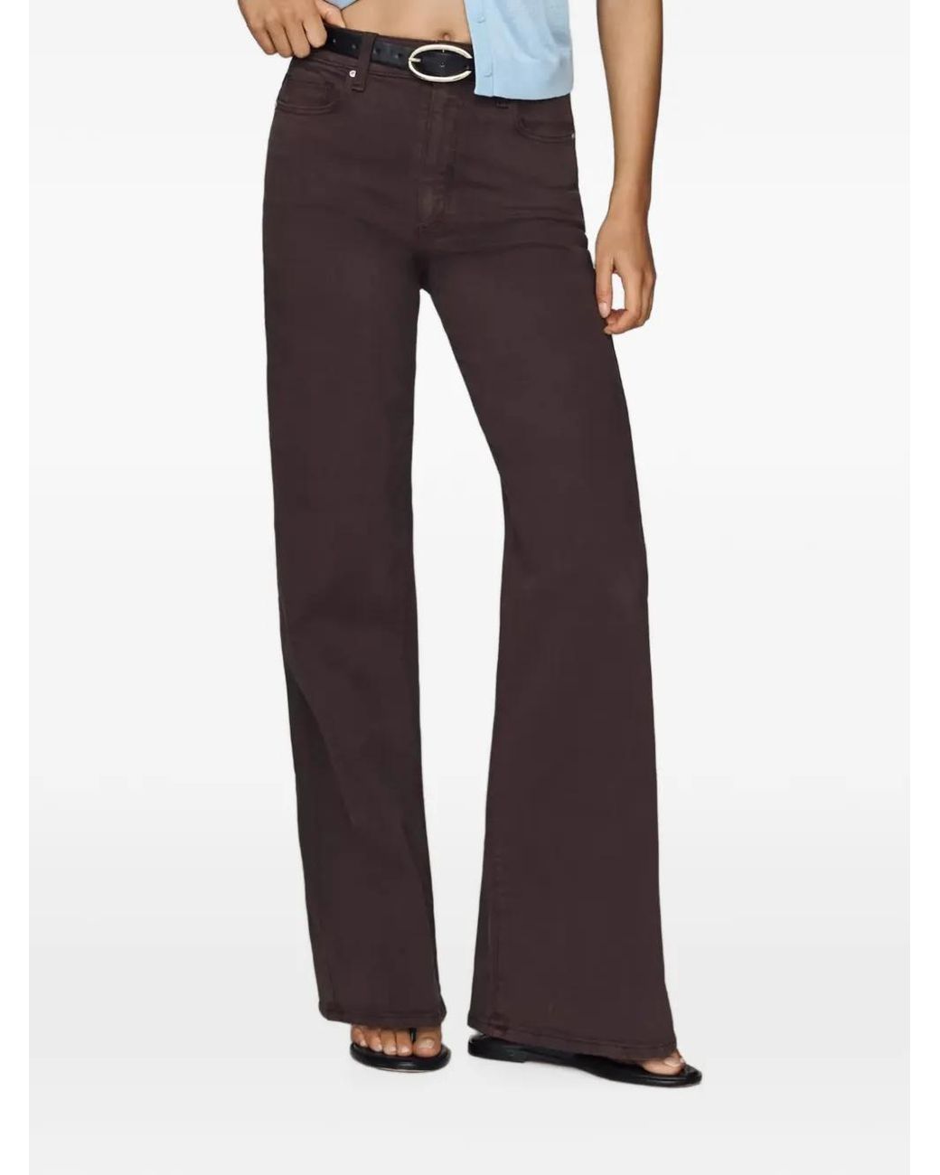 PAIGE Brown Wide-Leg Jeans