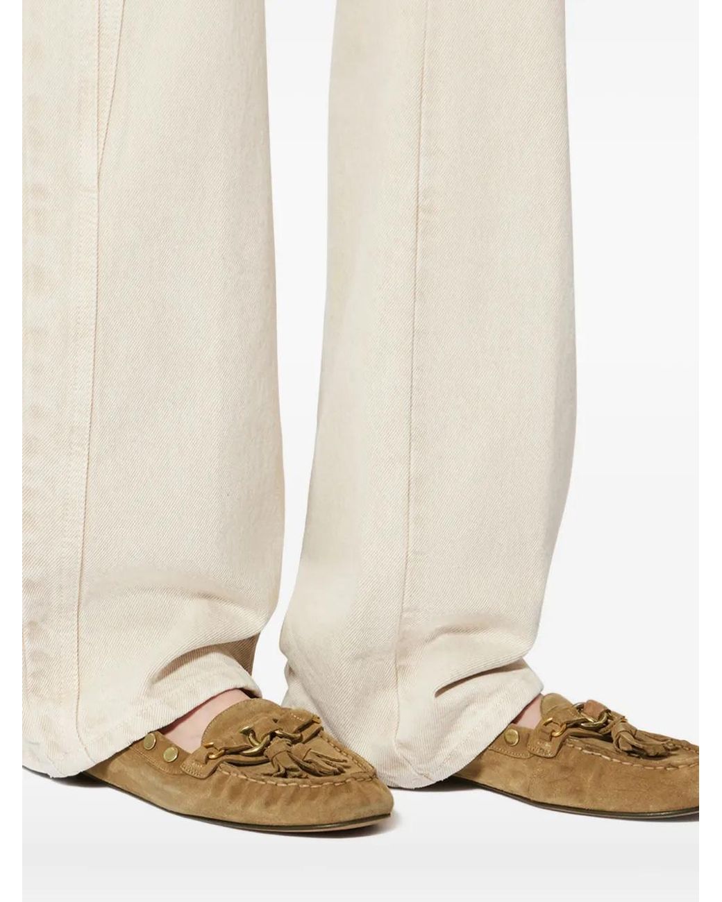 Isabel Marant Brown Faxel Taupe Leather Moccasins