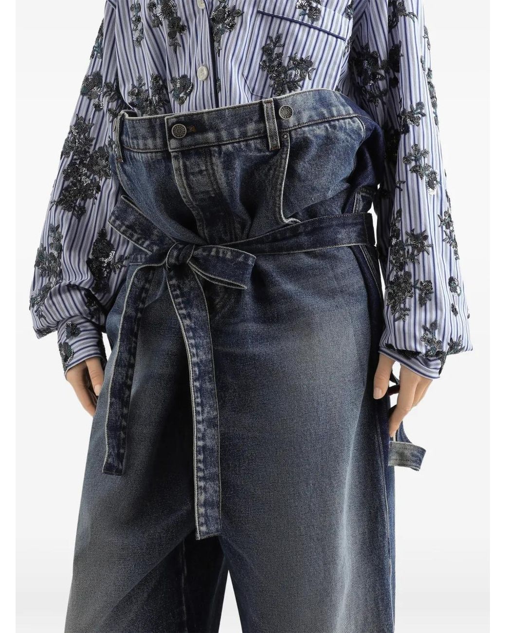 Dolce & Gabbana Blue Belted Button-Fastening Jeans
