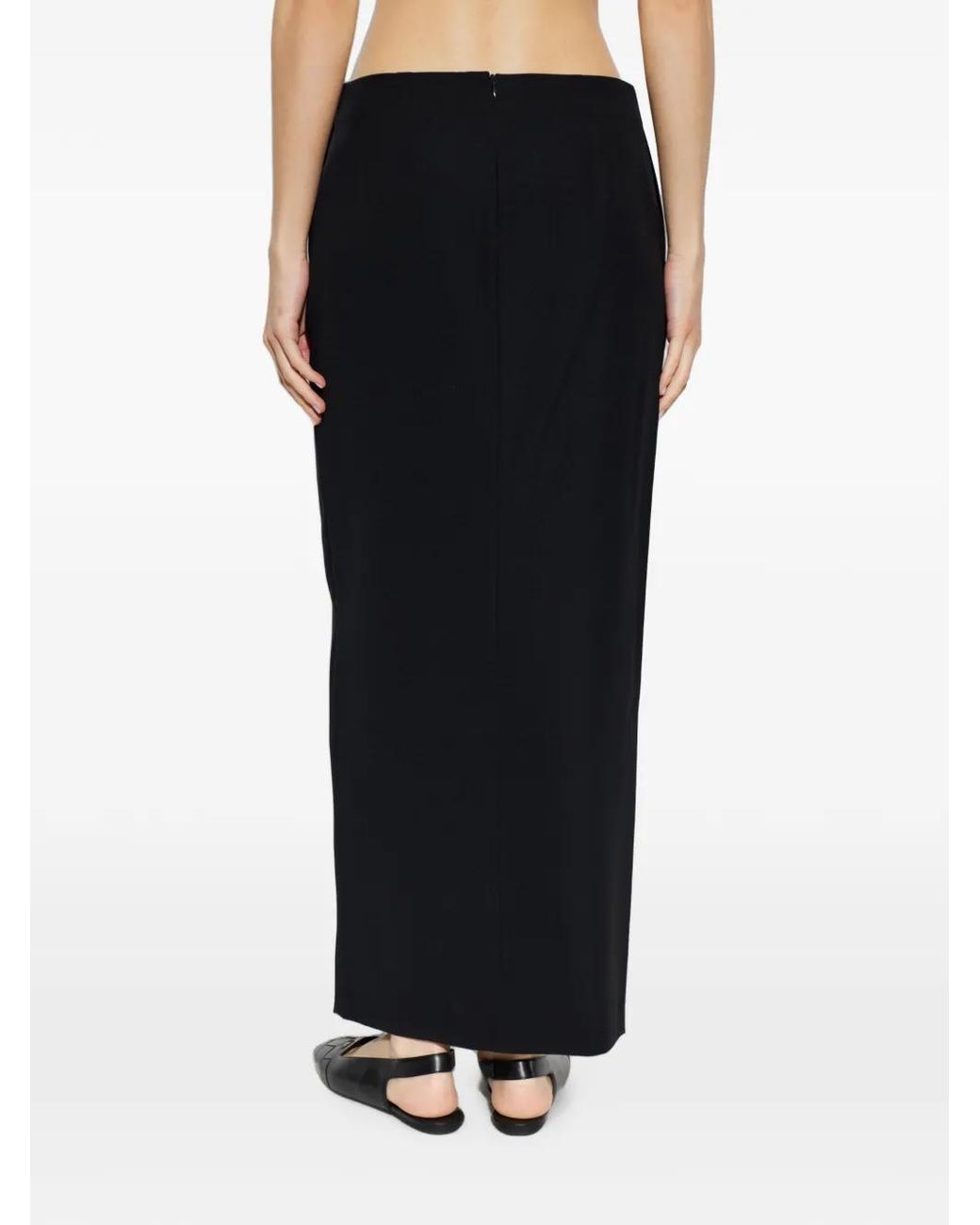 Emporio Armani Black Unlined Wrap Skirt