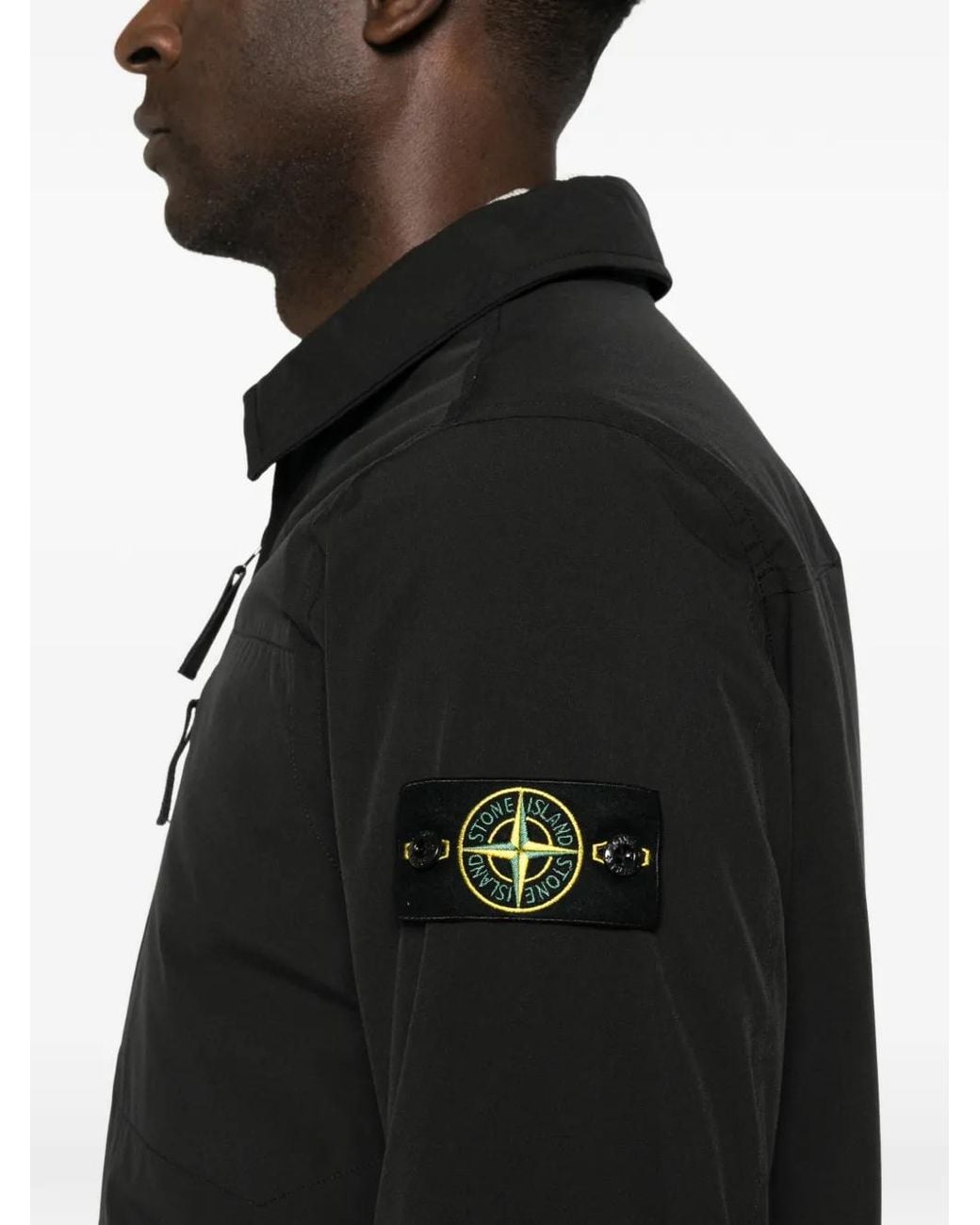 Stone Island Jack Met Logopatch in het Black voor heren