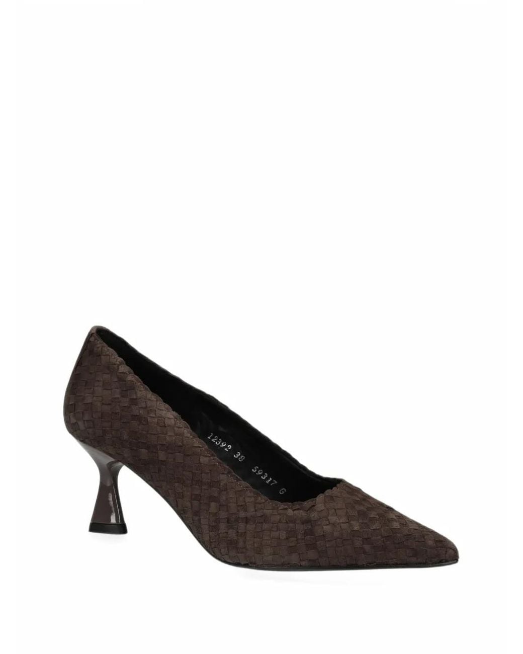 Pons Quintana Black Woven-Design Pointed-Toe Pumps