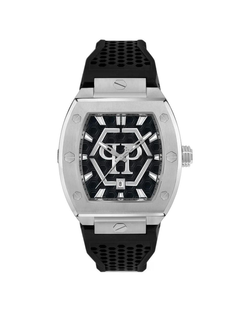 Philipp Plein Black The Hexagon Phantom Tonneau-Case 44Mm Watch for men