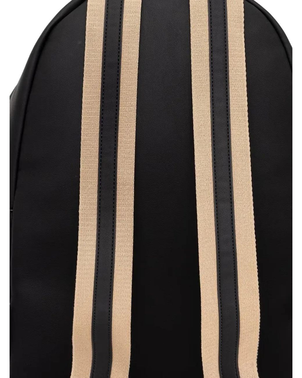 Love Moschino Black Logo-Embossed Front-Zip Backpack