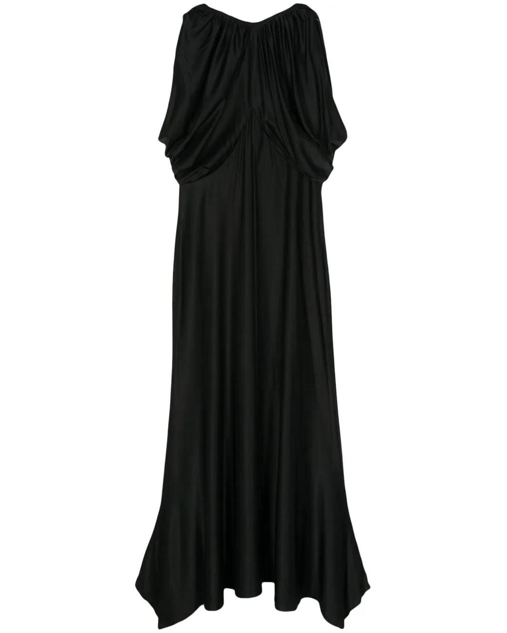 Rabanne Black Draped Maxi Dress