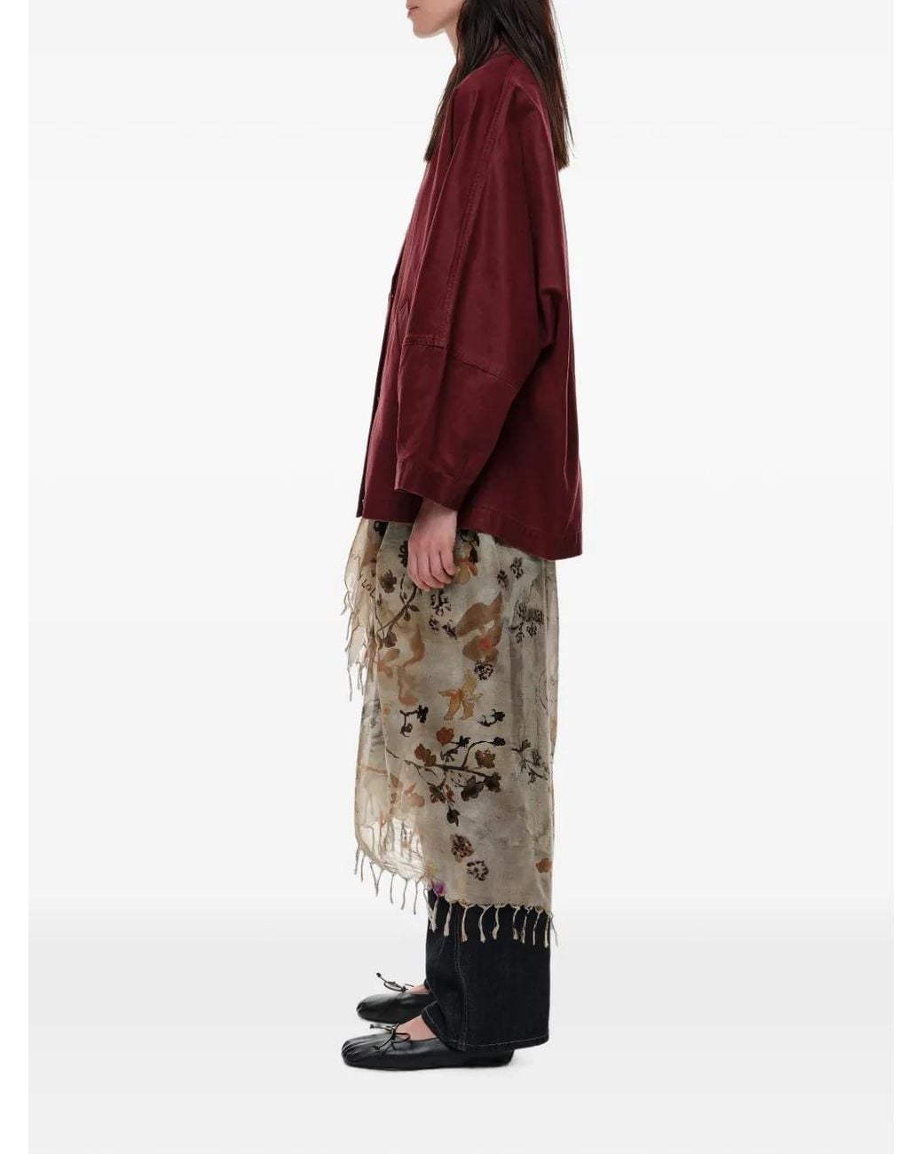 Bimba Y Lola Red Short Burgundy Coated Trench