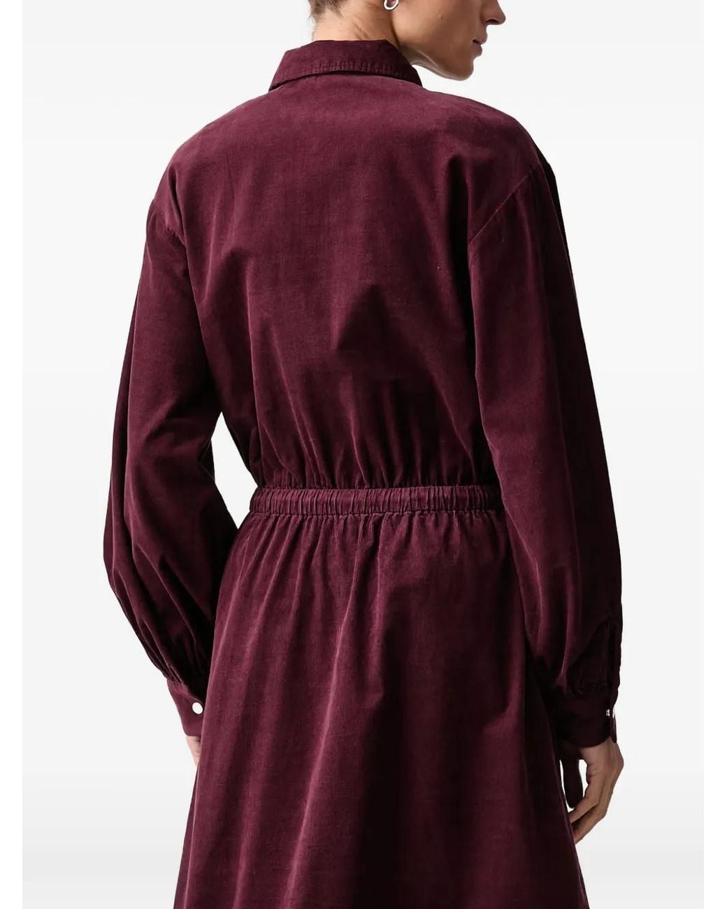 Marc O' Polo Red Drawstring-Waist Mini Dress