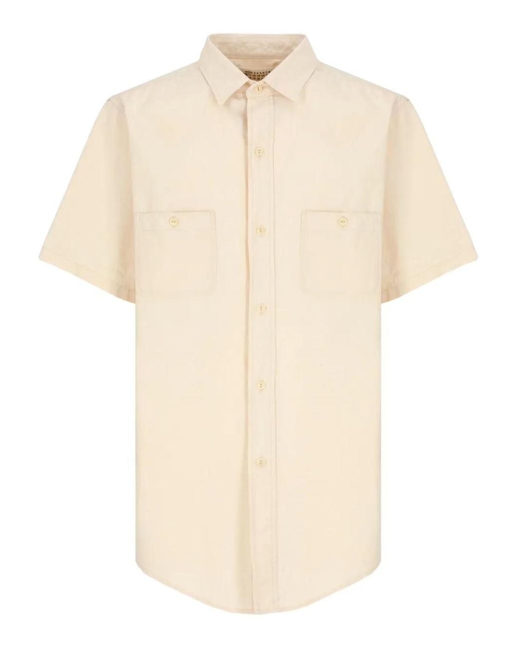 Maison Margiela Natural Short-Sleeve Chest-Pocket Shirt for men