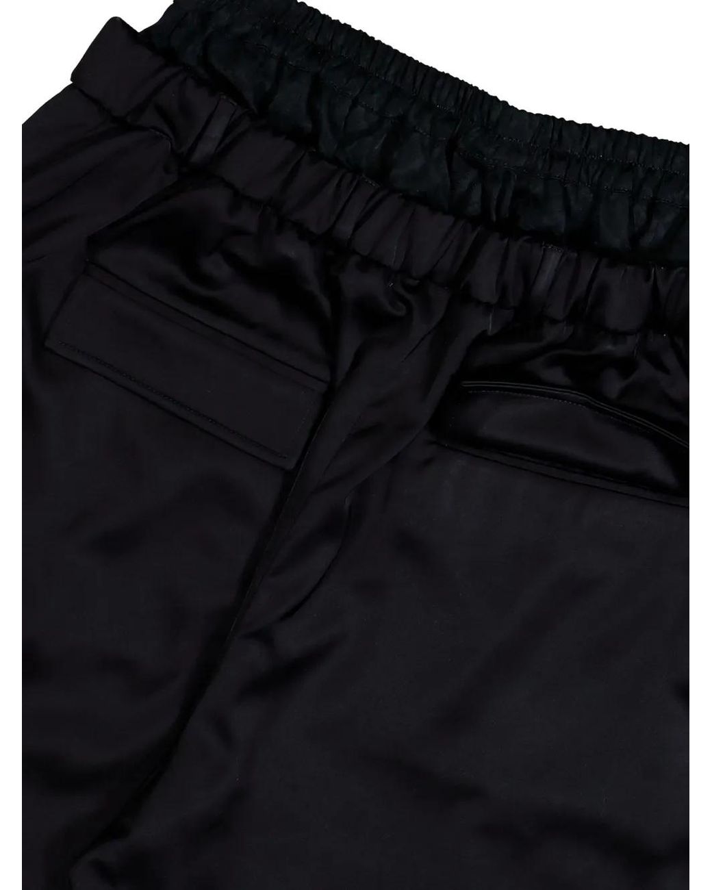 MARINE SERRE Black Waisted-Detail Draped Shorts for men