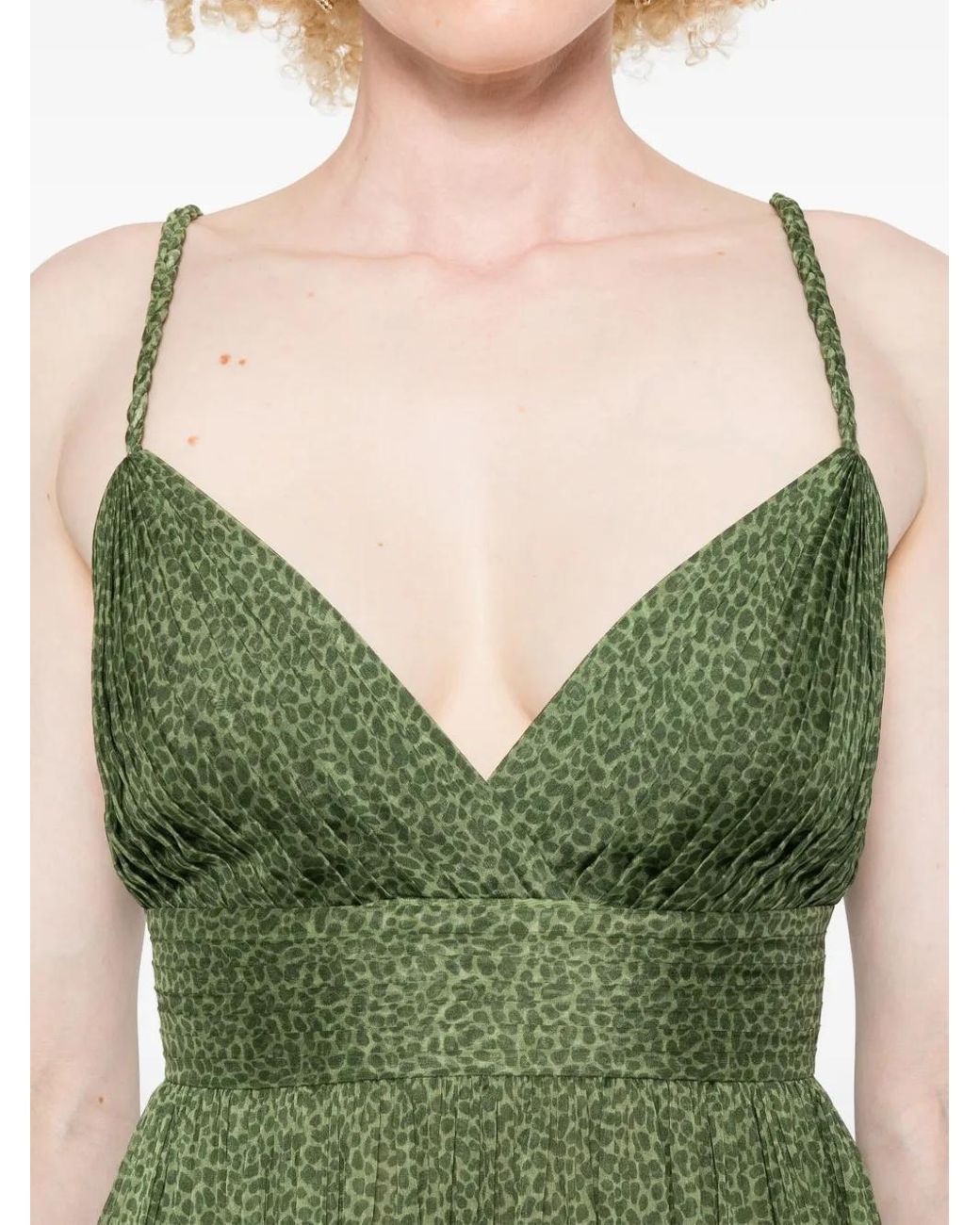 Elie Saab Green Silk Dress