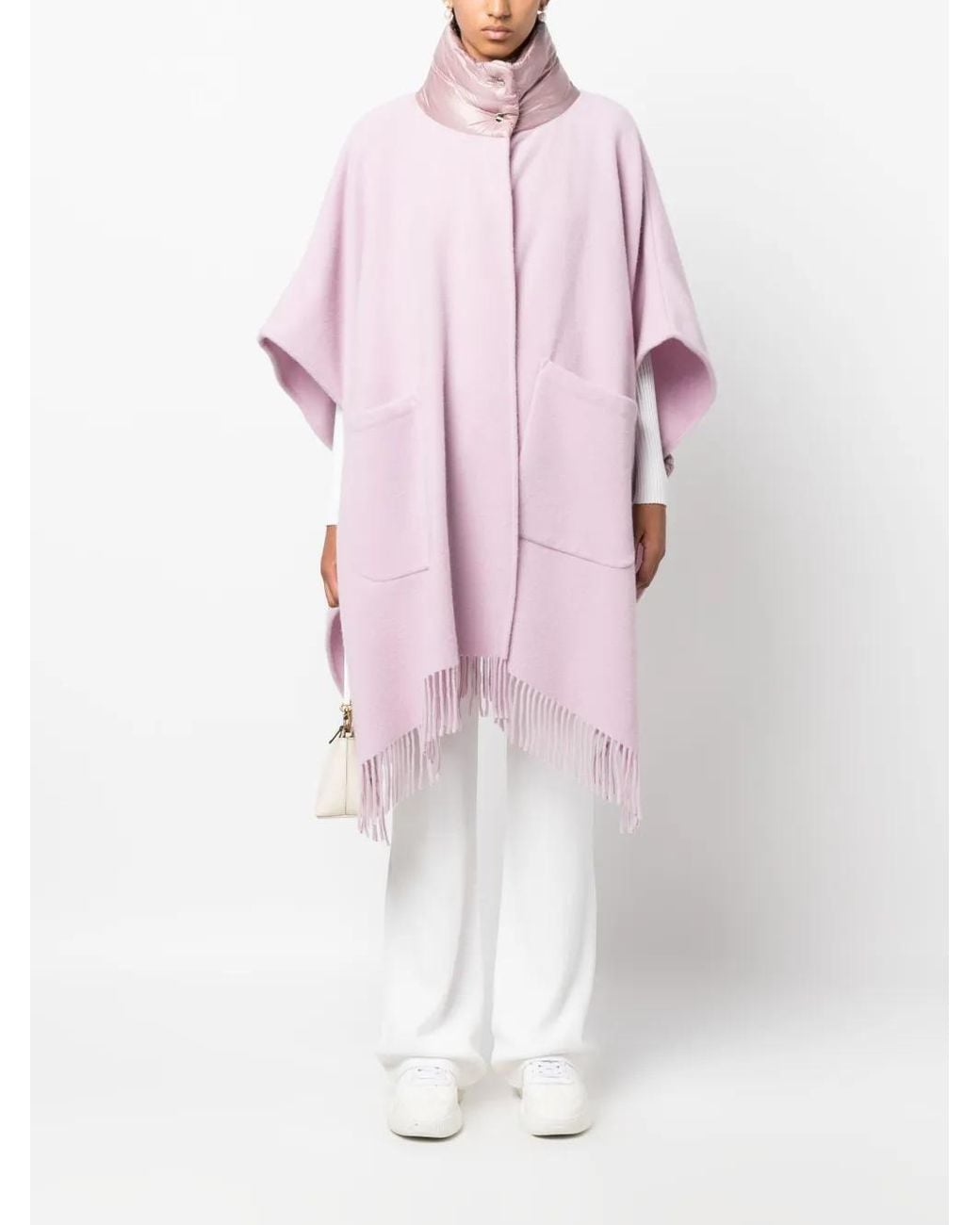 Herno Pink Panelled Wool Cape