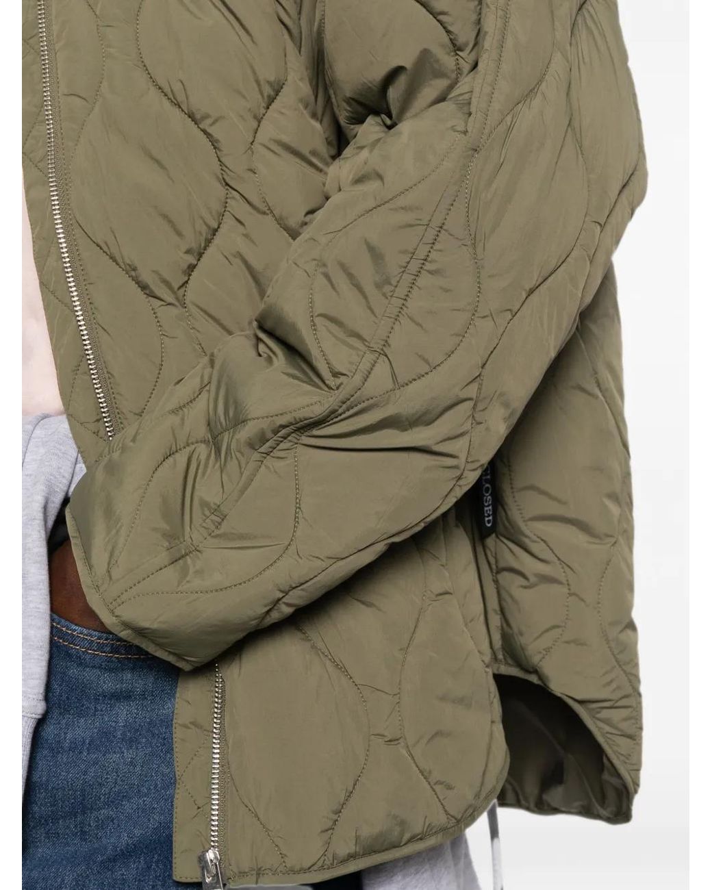 Closed Green Quilted Hooded Jacket