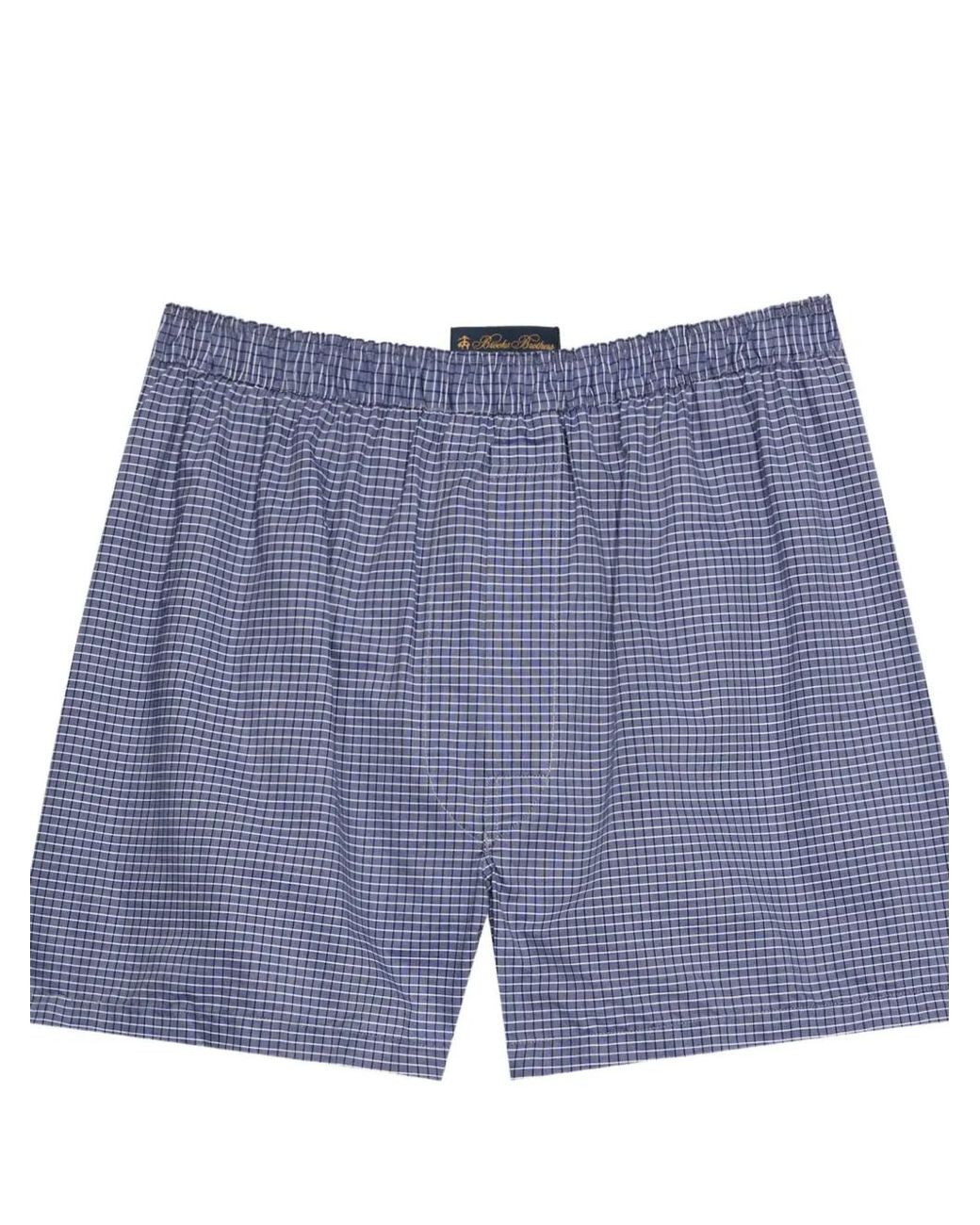 Brooks Brothers Blue Tattersall-Pattern Cotton Boxers for men