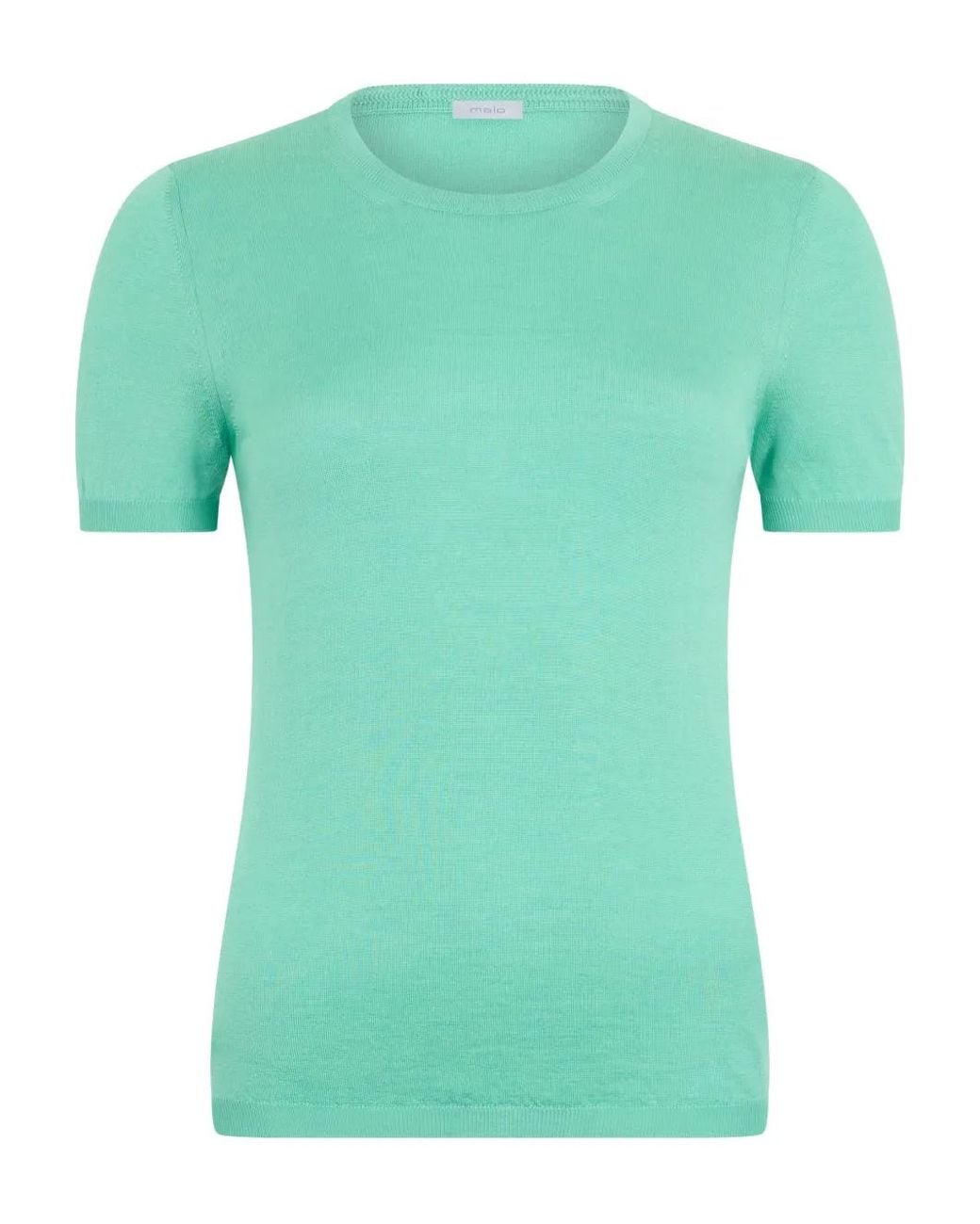 Malo Green Short-Sleeve Knitted Top