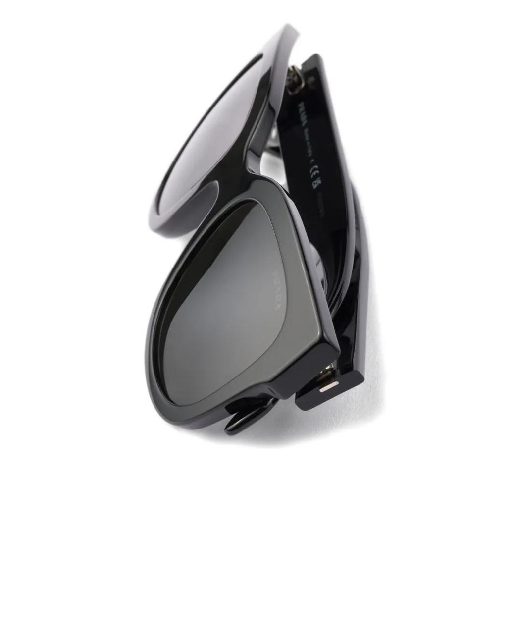 Prada Gray Logo Cat-Eye Sunglasses
